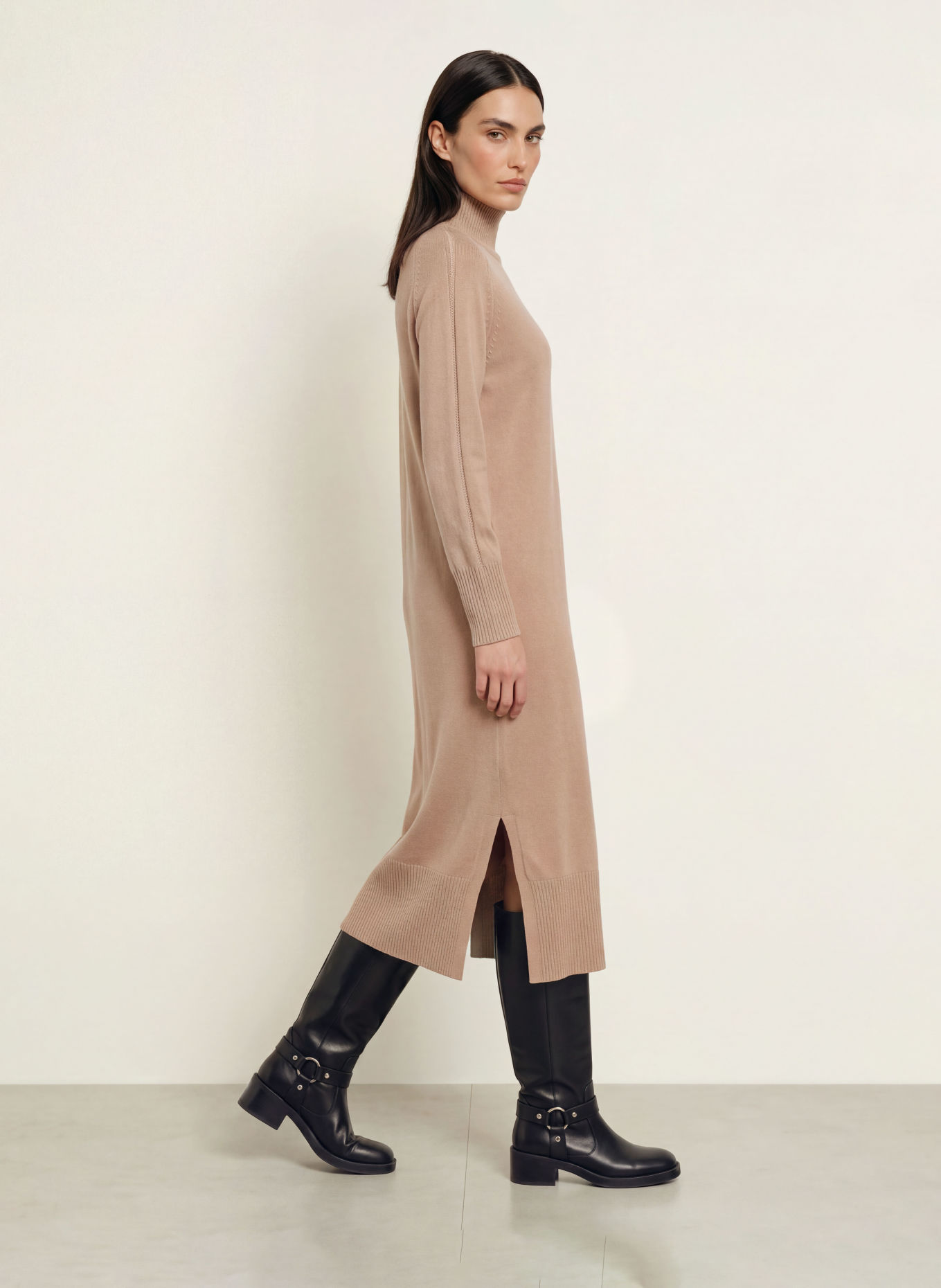 BOSS Knit dress FAGLIATELLE: BEIGE