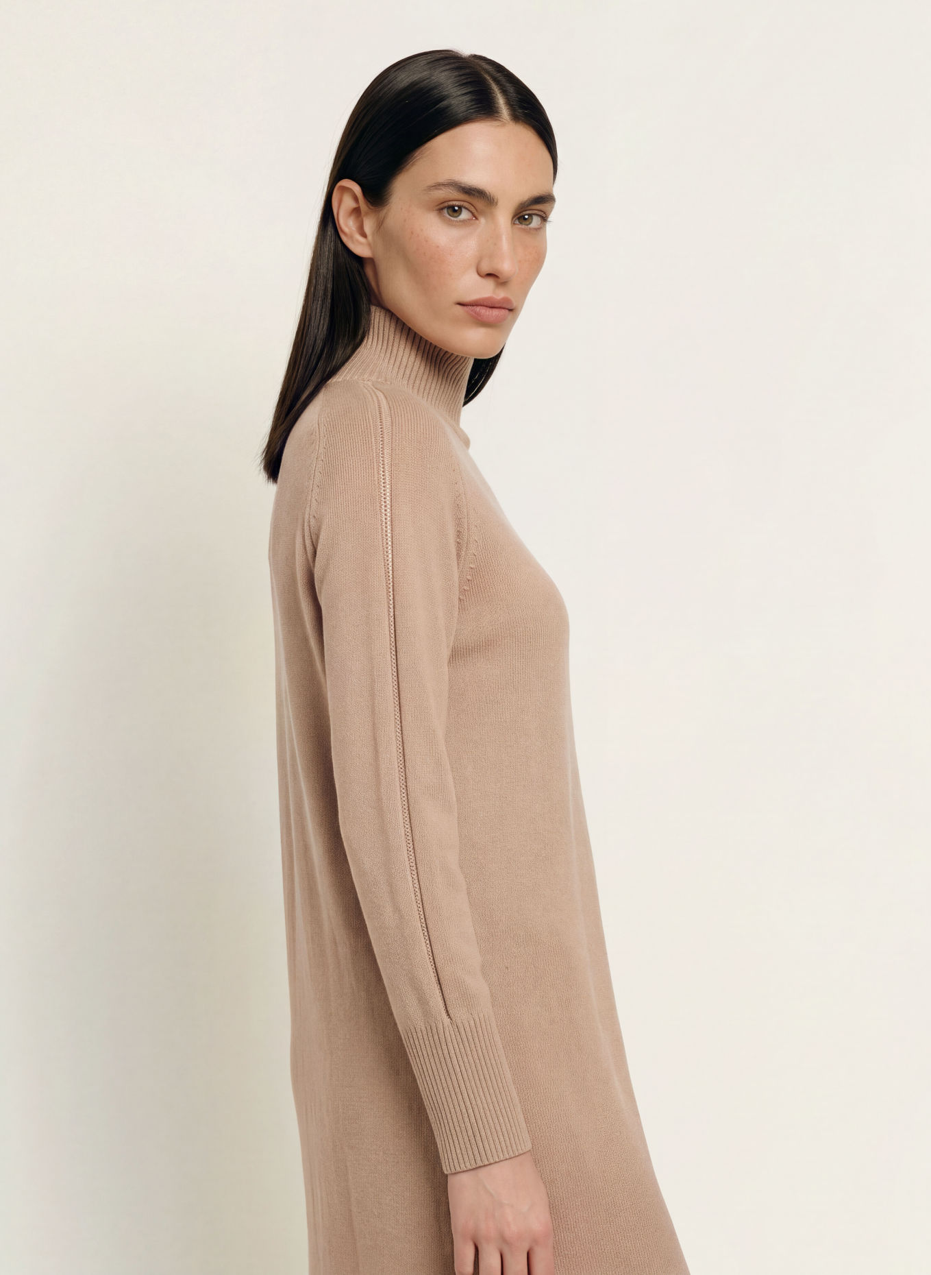 BOSS Knit dress FAGLIATELLE: BEIGE