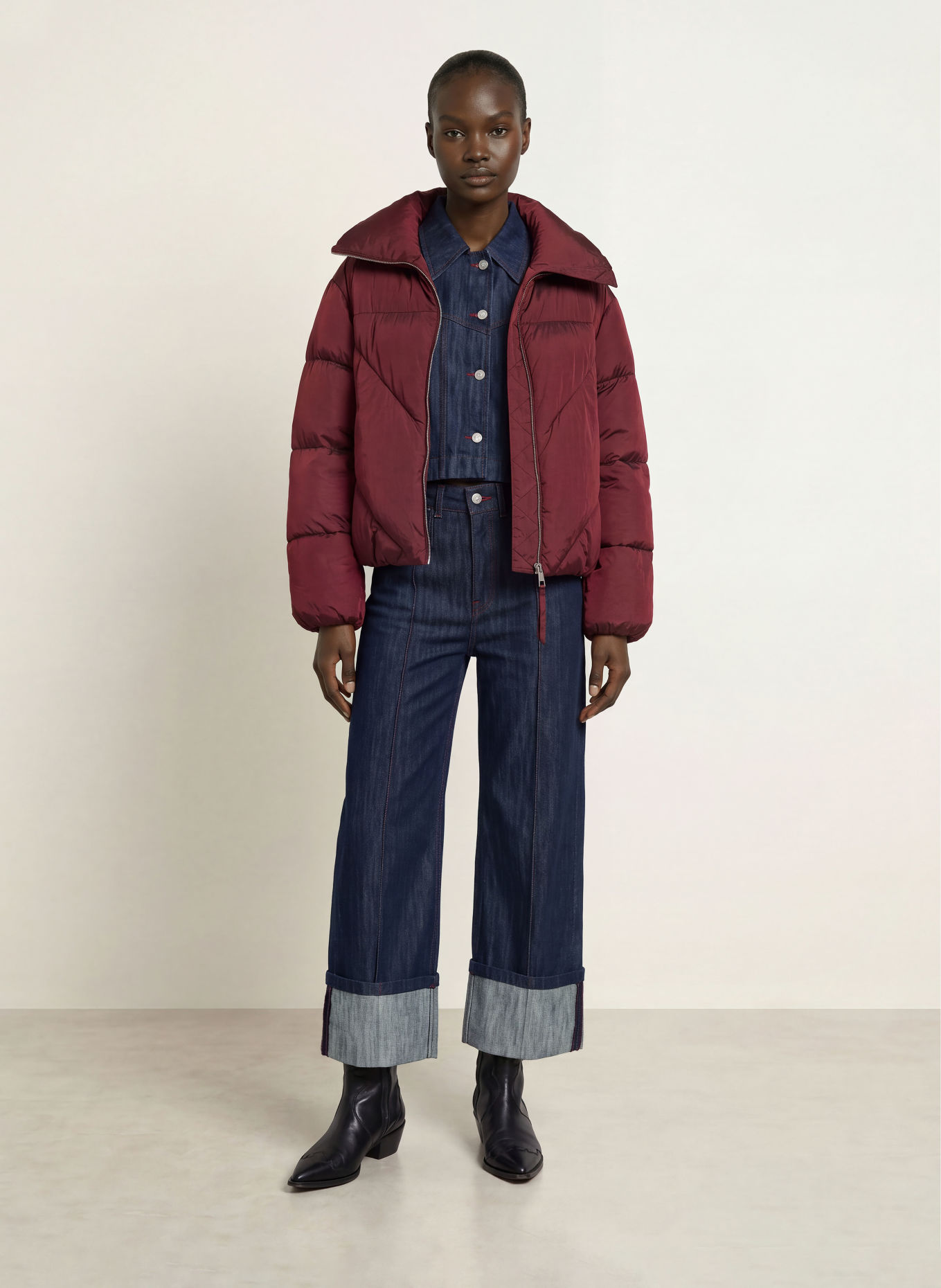 BOSS PADILENA quilted jacket: DARK RED