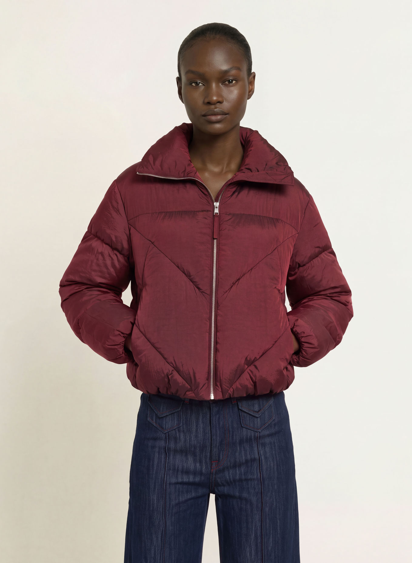 BOSS PADILENA quilted jacket: DARK RED