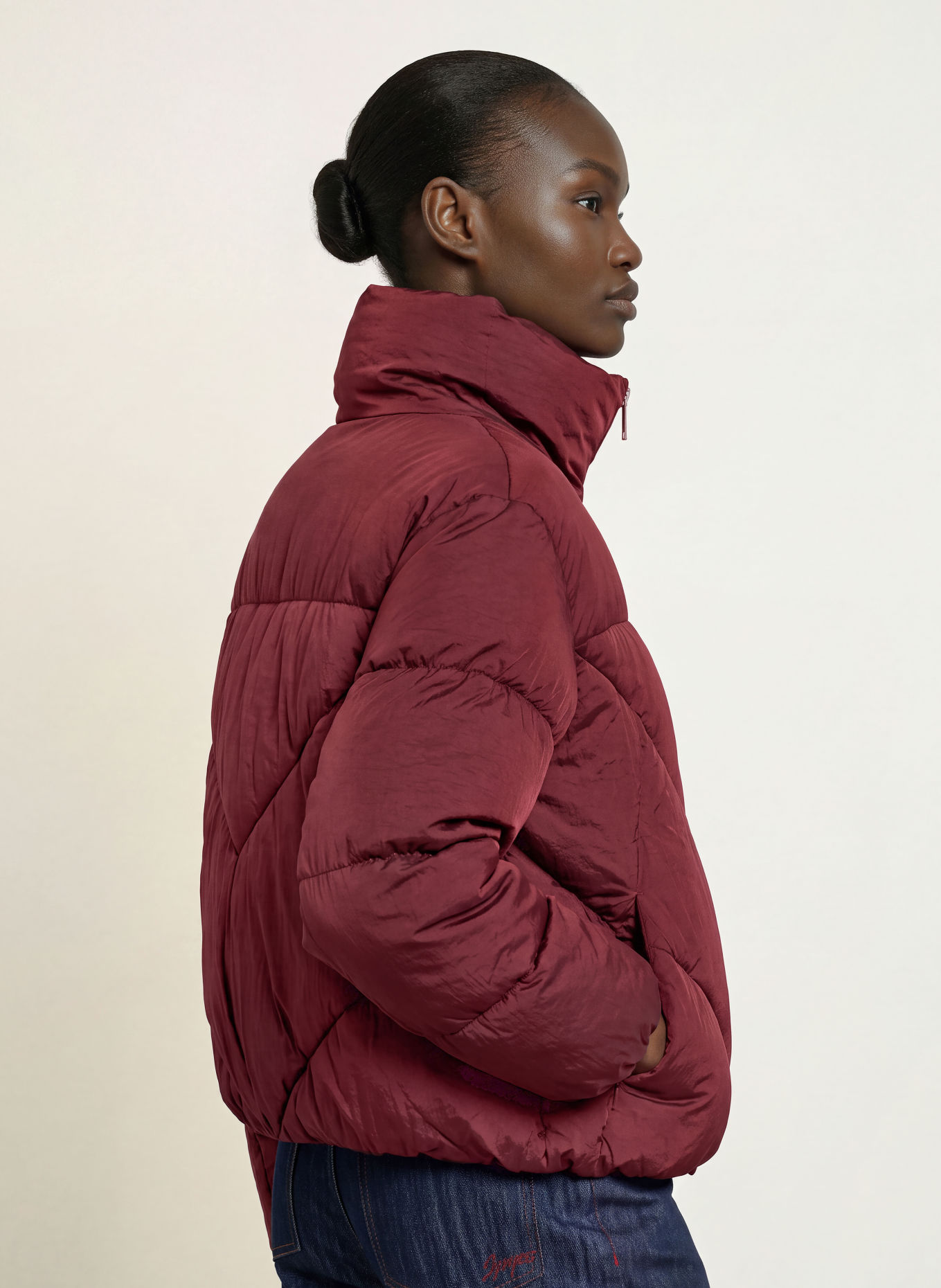 BOSS PADILENA quilted jacket: DARK RED