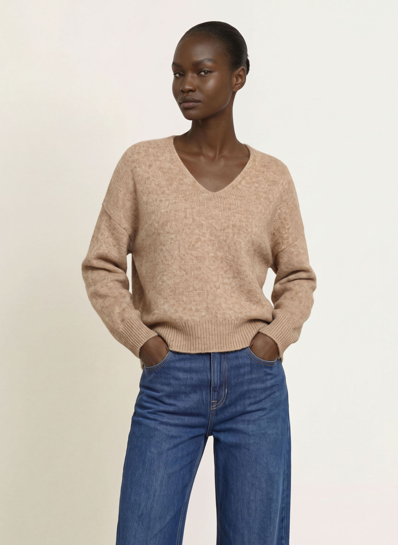 BOSS Sweater with alpaca: CAMEL