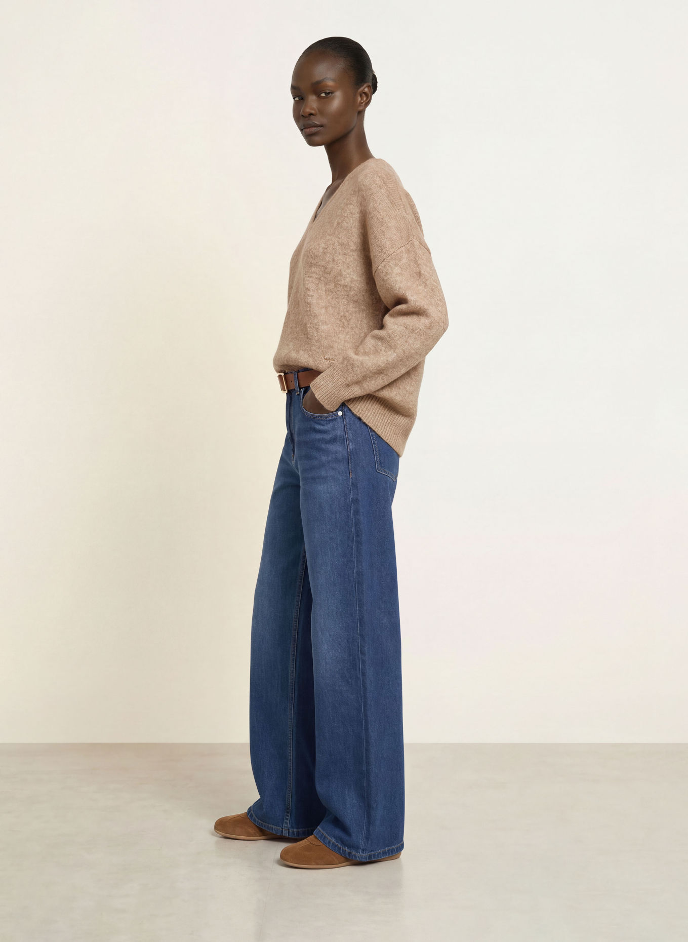 BOSS Sweater with alpaca: CAMEL