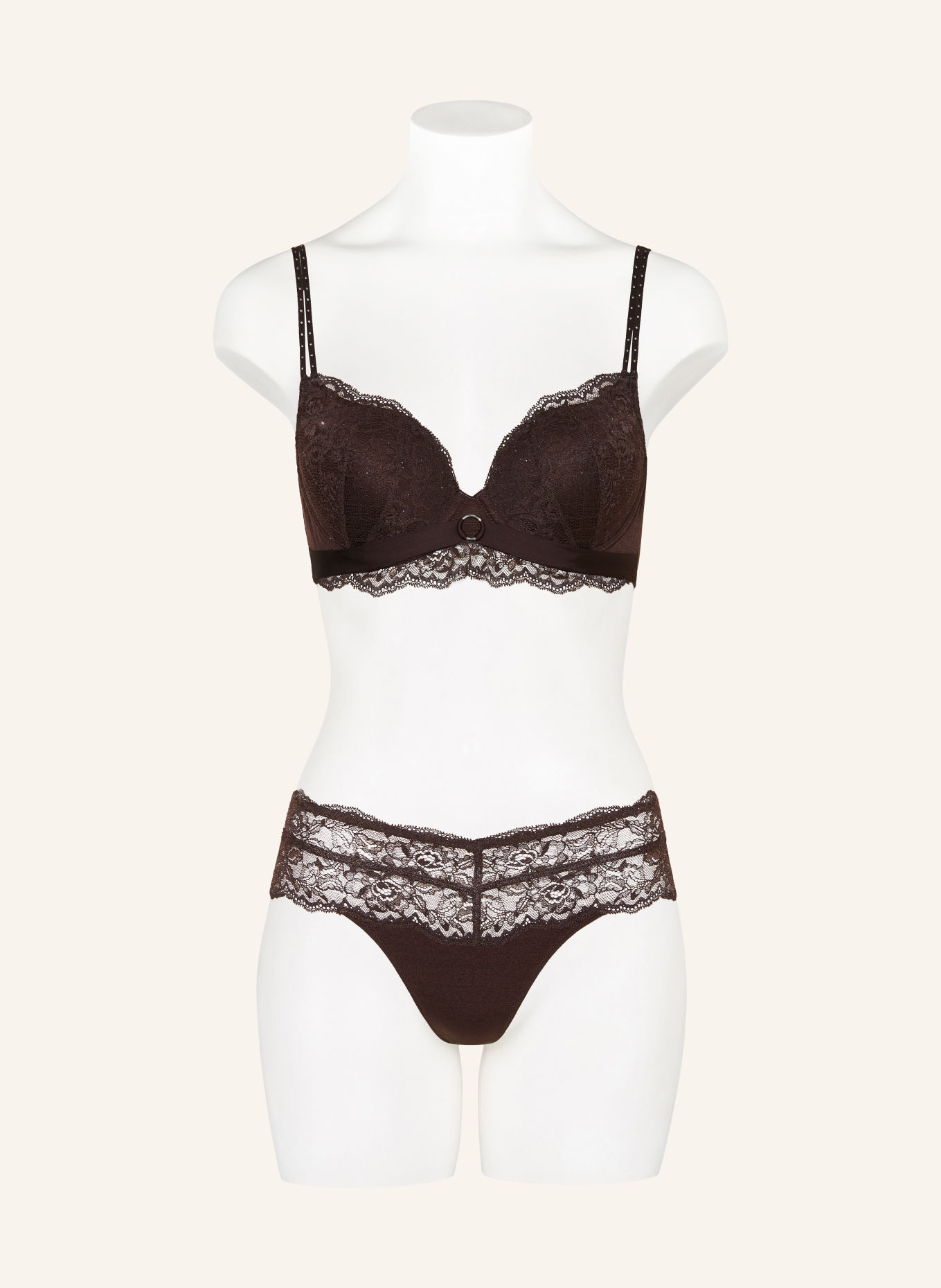 MARIE JO String MUSEA mit Pailletten: DUNKELBRAUN