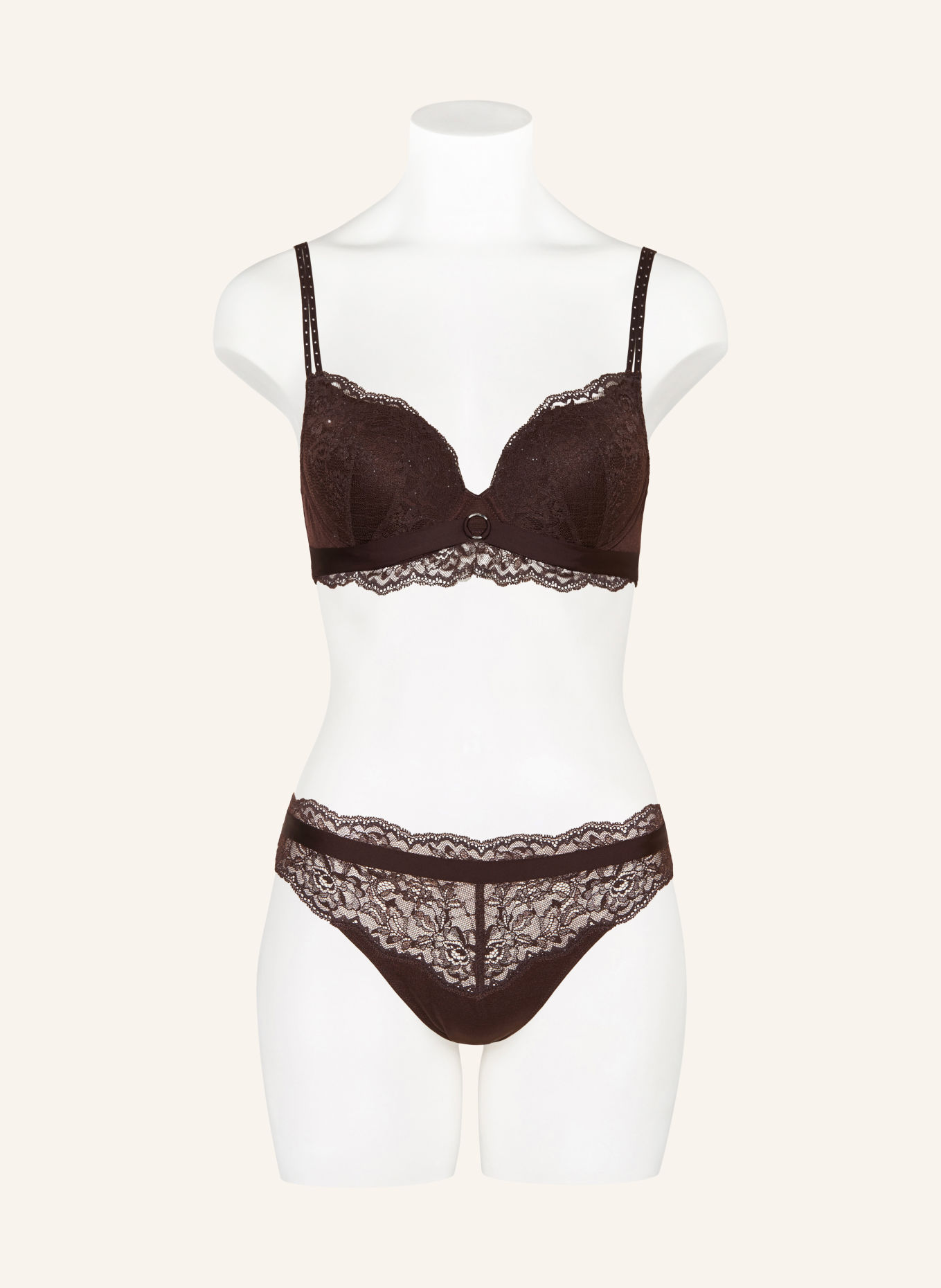 MARIE JO Slip MUSEA mit Paillettenbesatz: DUNKELBRAUN