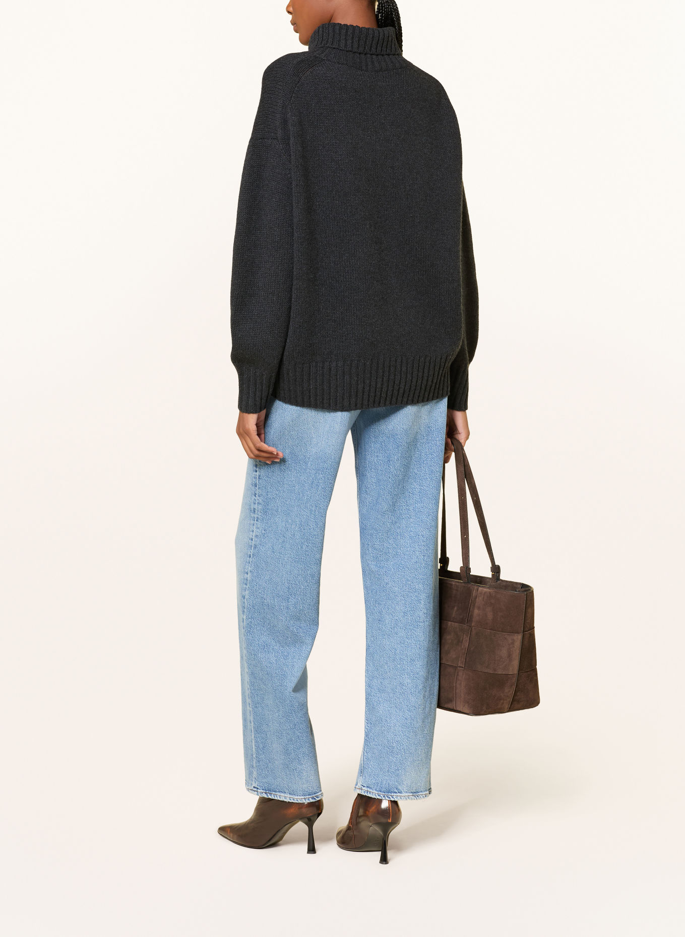 FTC CASHMERE Turtleneck sweater in cashmere: DARK GRAY