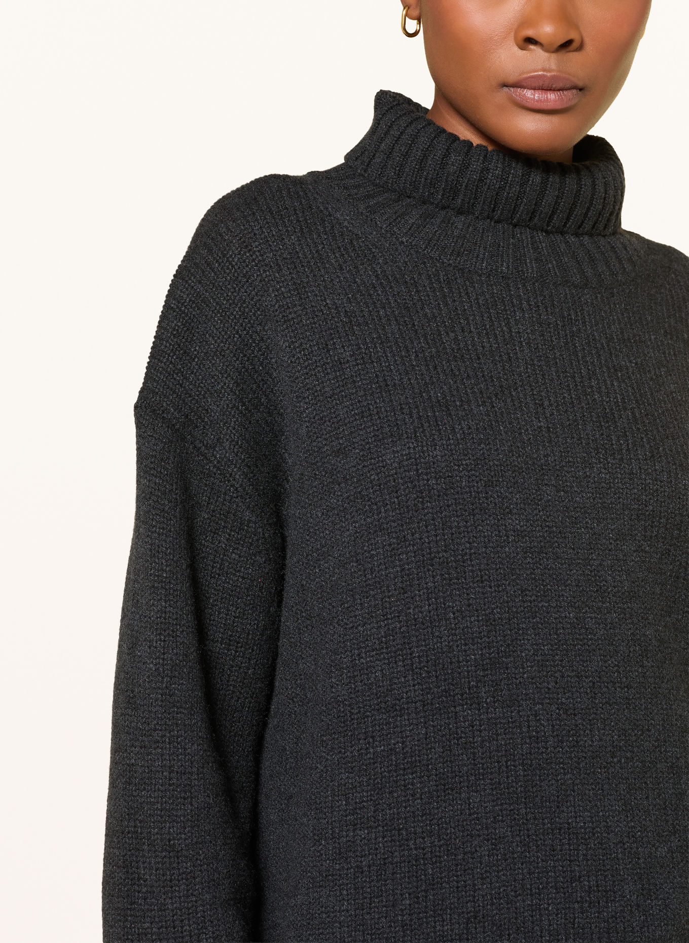 FTC CASHMERE Turtleneck sweater in cashmere: DARK GRAY