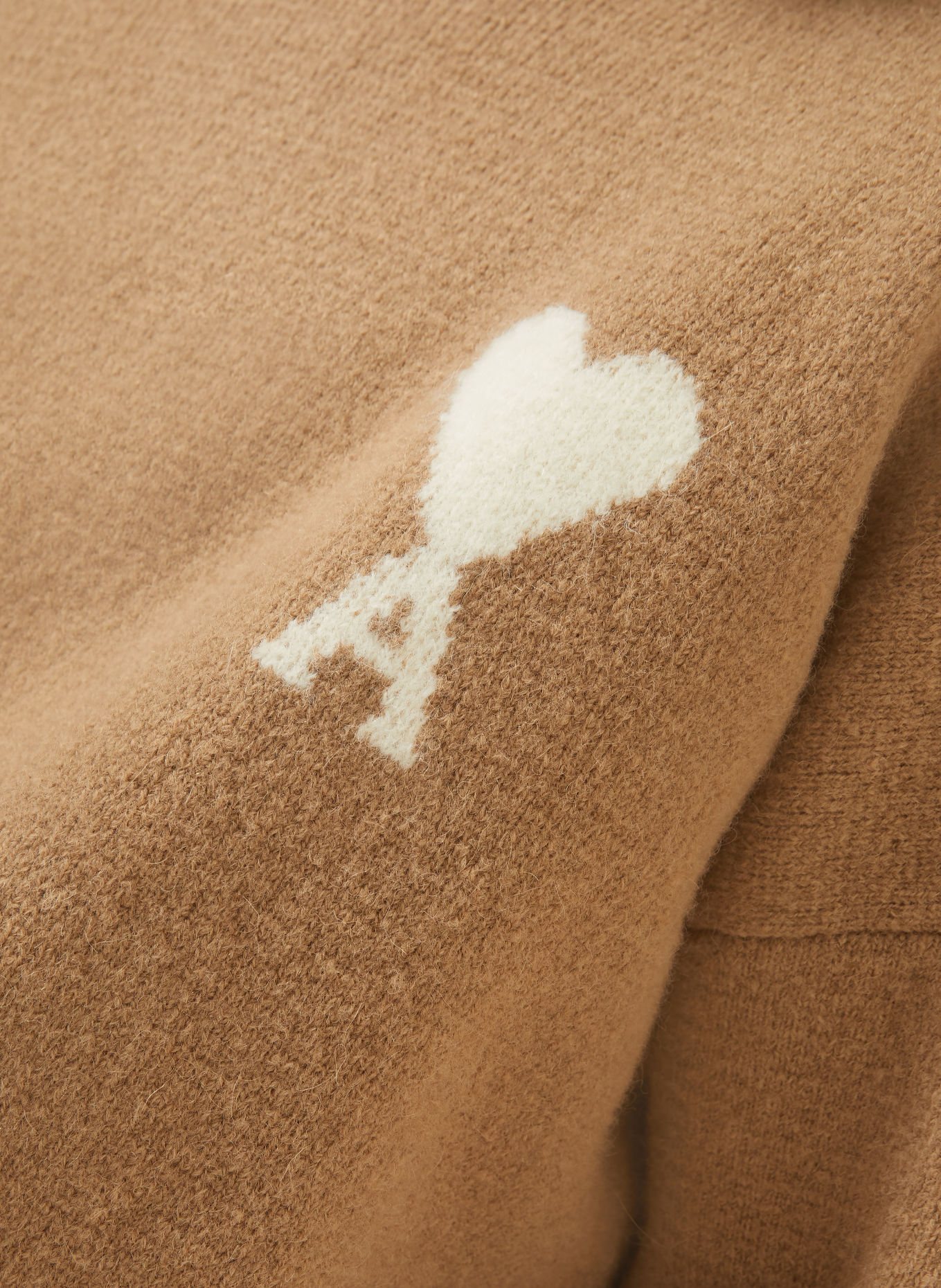 Ami Paris Sweater with alpaca: CAMEL / CREAM