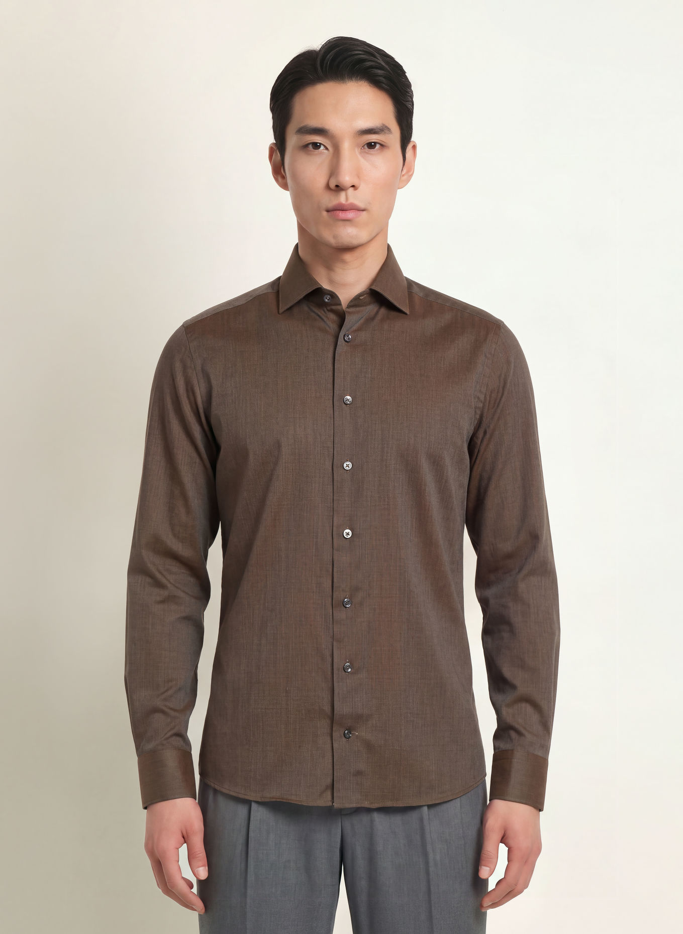 ETON Shirt slim fit: DARK BROWN