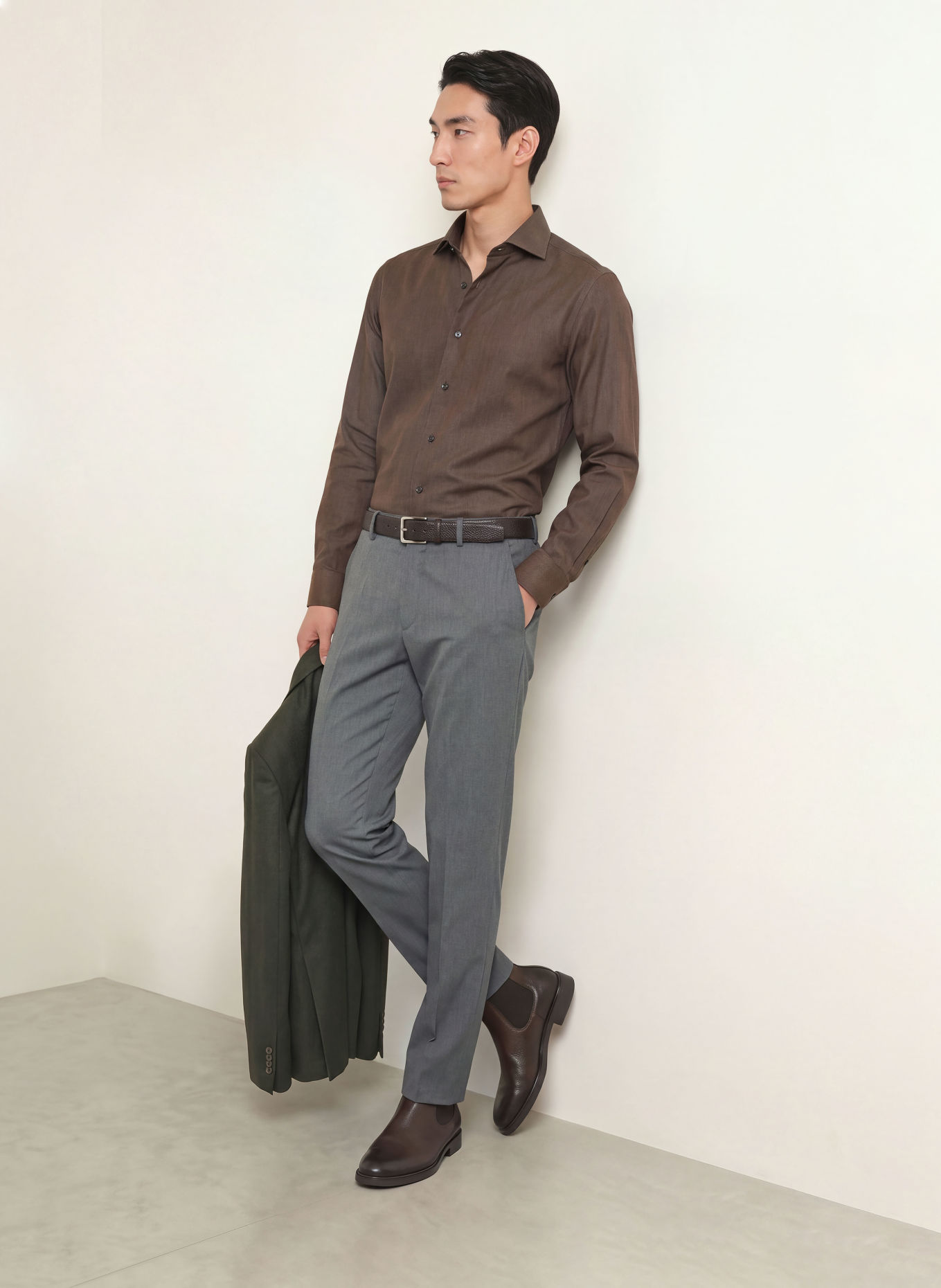 ETON Shirt slim fit: DARK BROWN