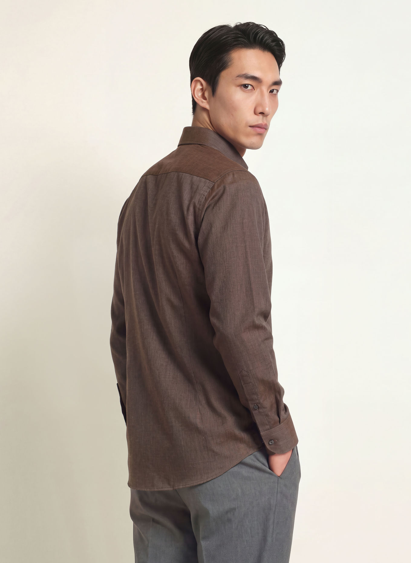 ETON Shirt slim fit: DARK BROWN