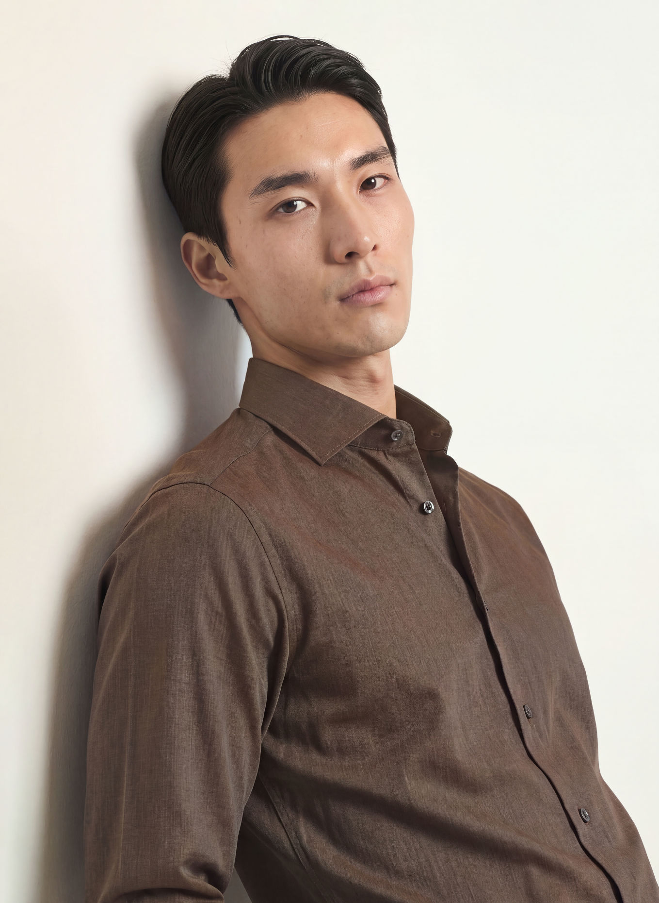 ETON Shirt slim fit: DARK BROWN