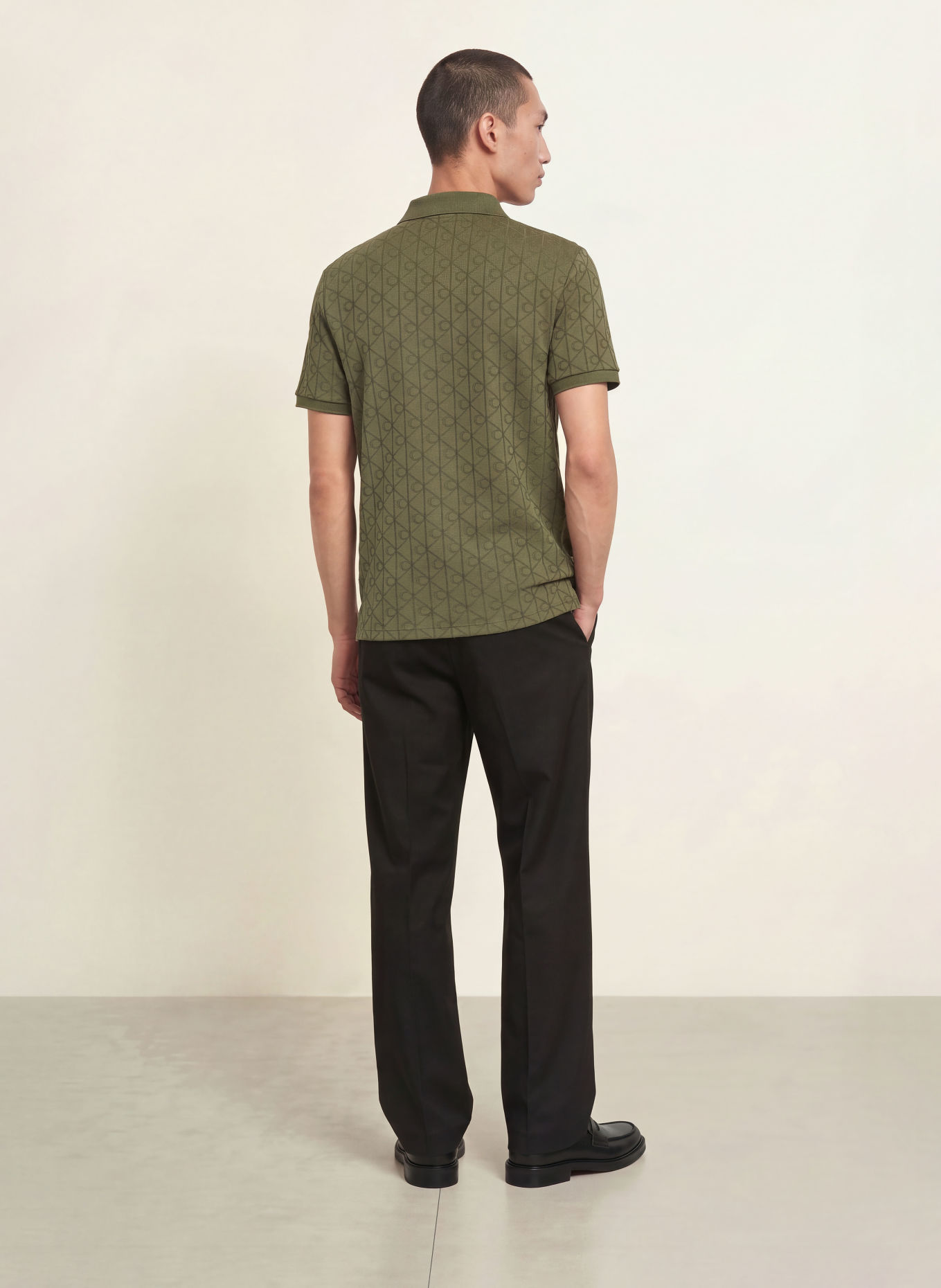 Calvin Klein jersey polo shirt: OLIVE