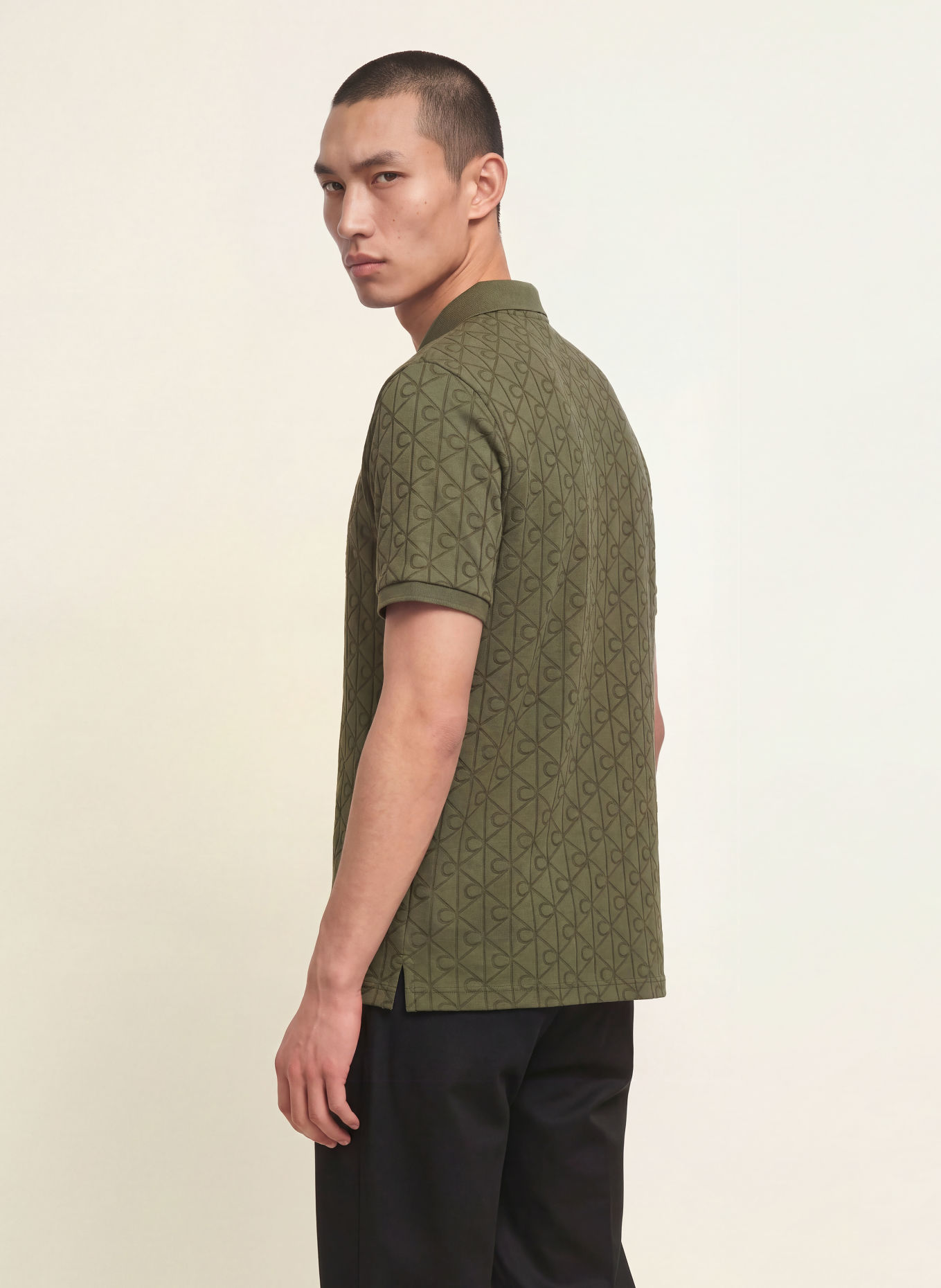 Calvin Klein jersey polo shirt: OLIVE