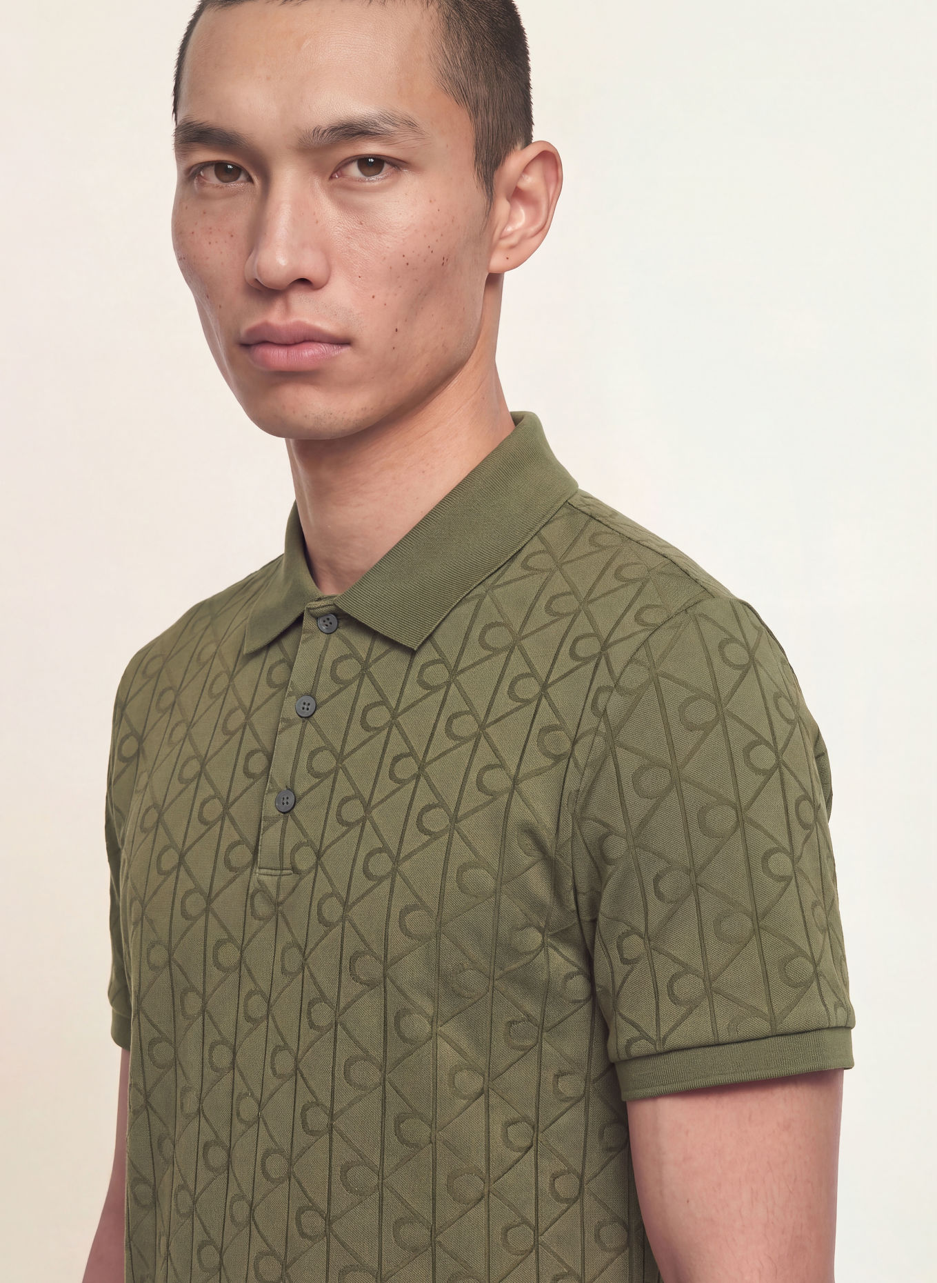 Calvin Klein jersey polo shirt: OLIVE
