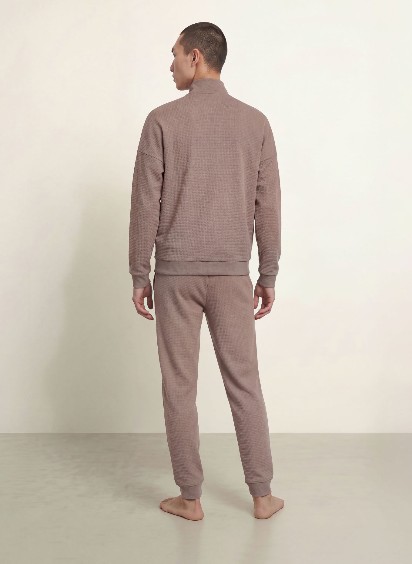 HUGO AUSTIN lounge sweatshirt jacket: TAUPE