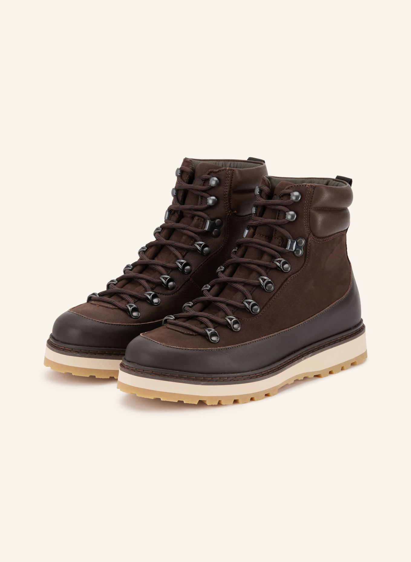 mono Lace-up boots: DARK BROWN