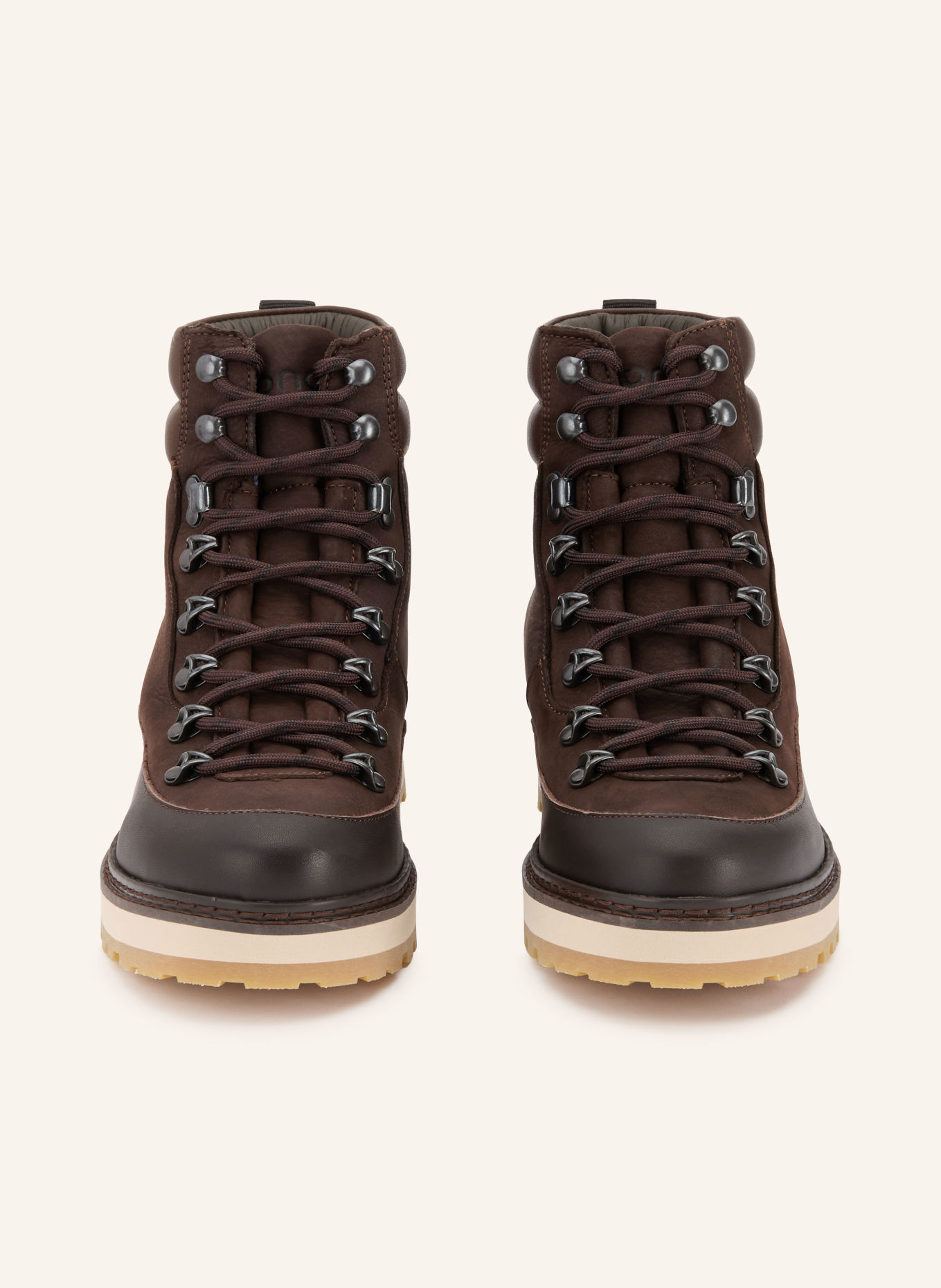 mono Lace-up boots: DARK BROWN