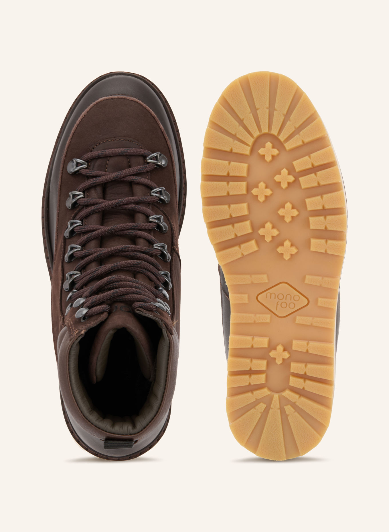 mono Lace-up boots: DARK BROWN