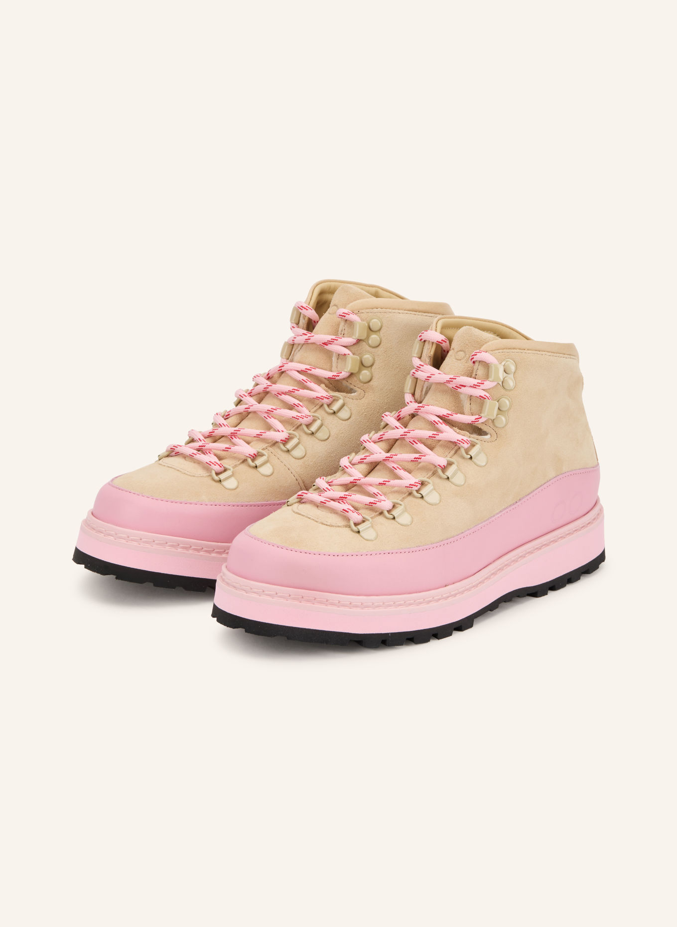 mono Lace-up boots CORE CAP: LIGHT BROWN / PINK