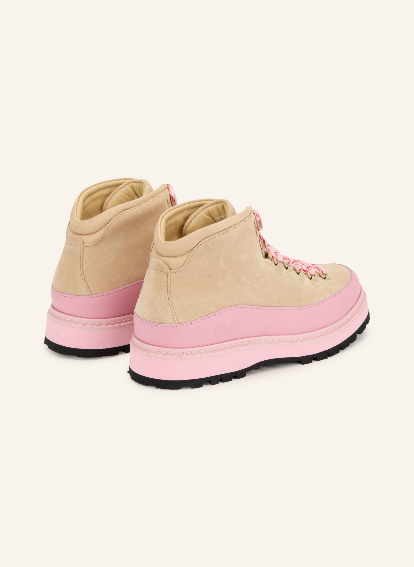 mono Lace-up boots CORE CAP: LIGHT BROWN / PINK
