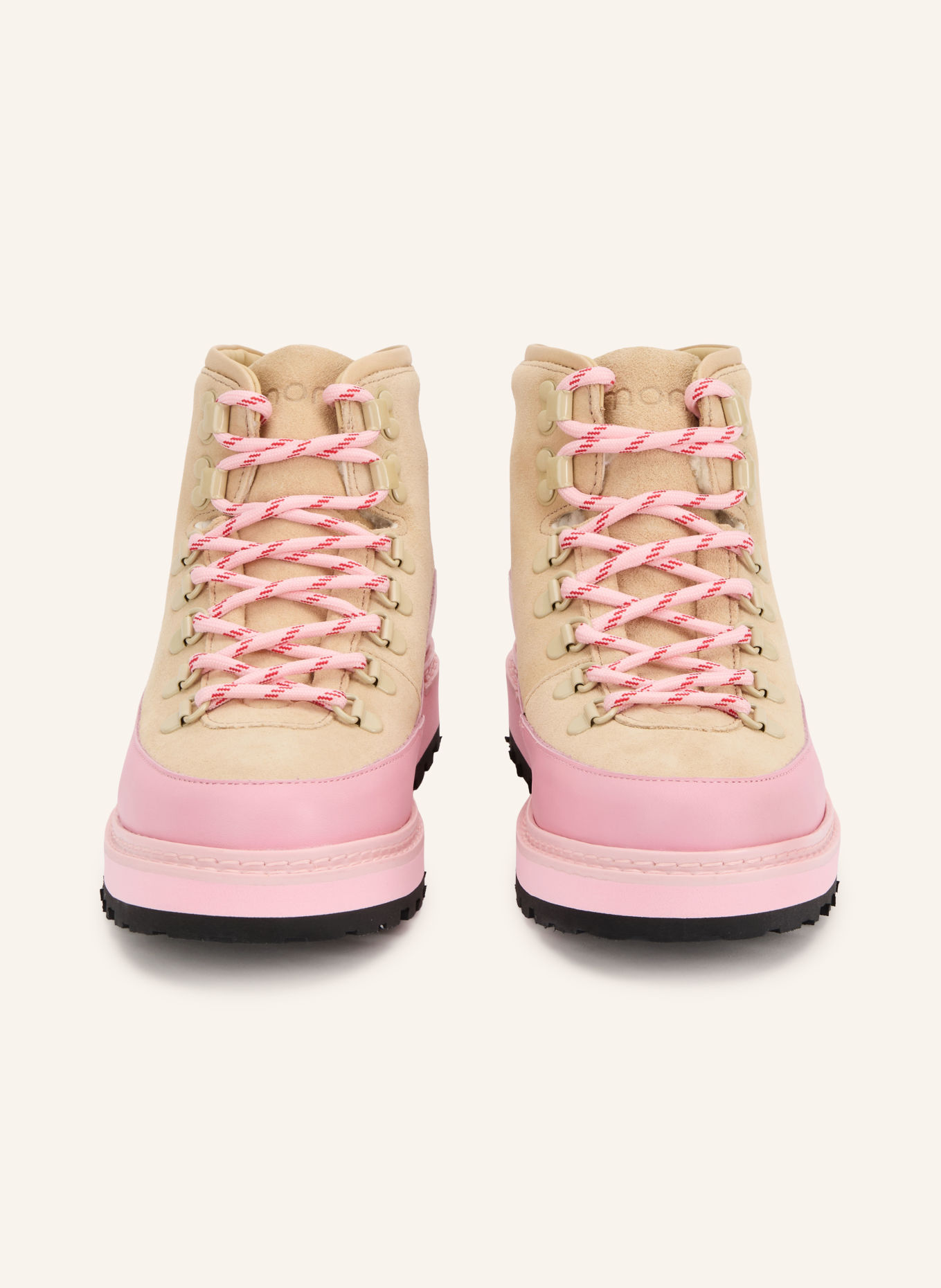 mono Lace-up boots CORE CAP: LIGHT BROWN / PINK