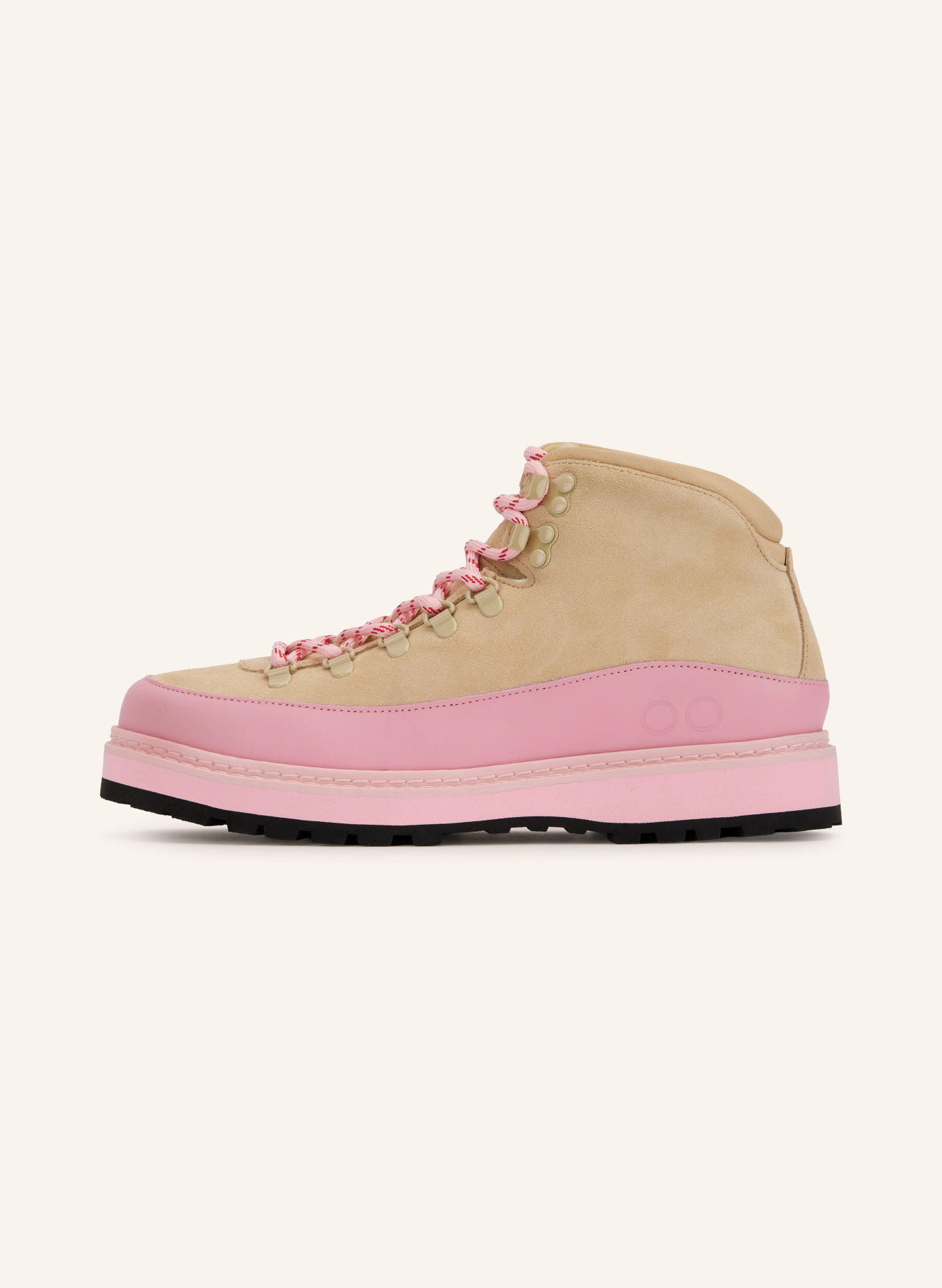 mono Lace-up boots CORE CAP: LIGHT BROWN / PINK