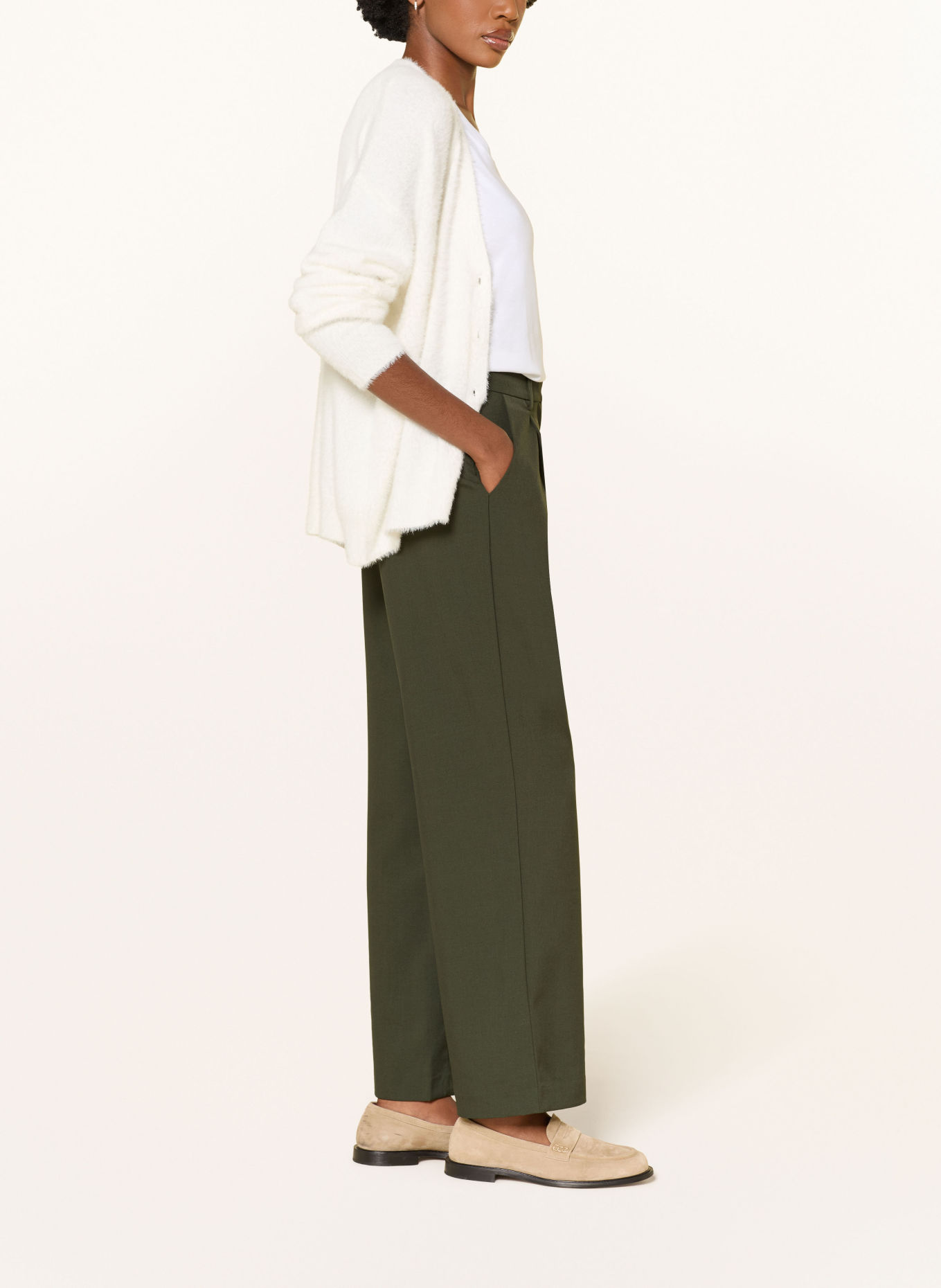 ICHI Marlene pants IHFAVA: DARK GREEN