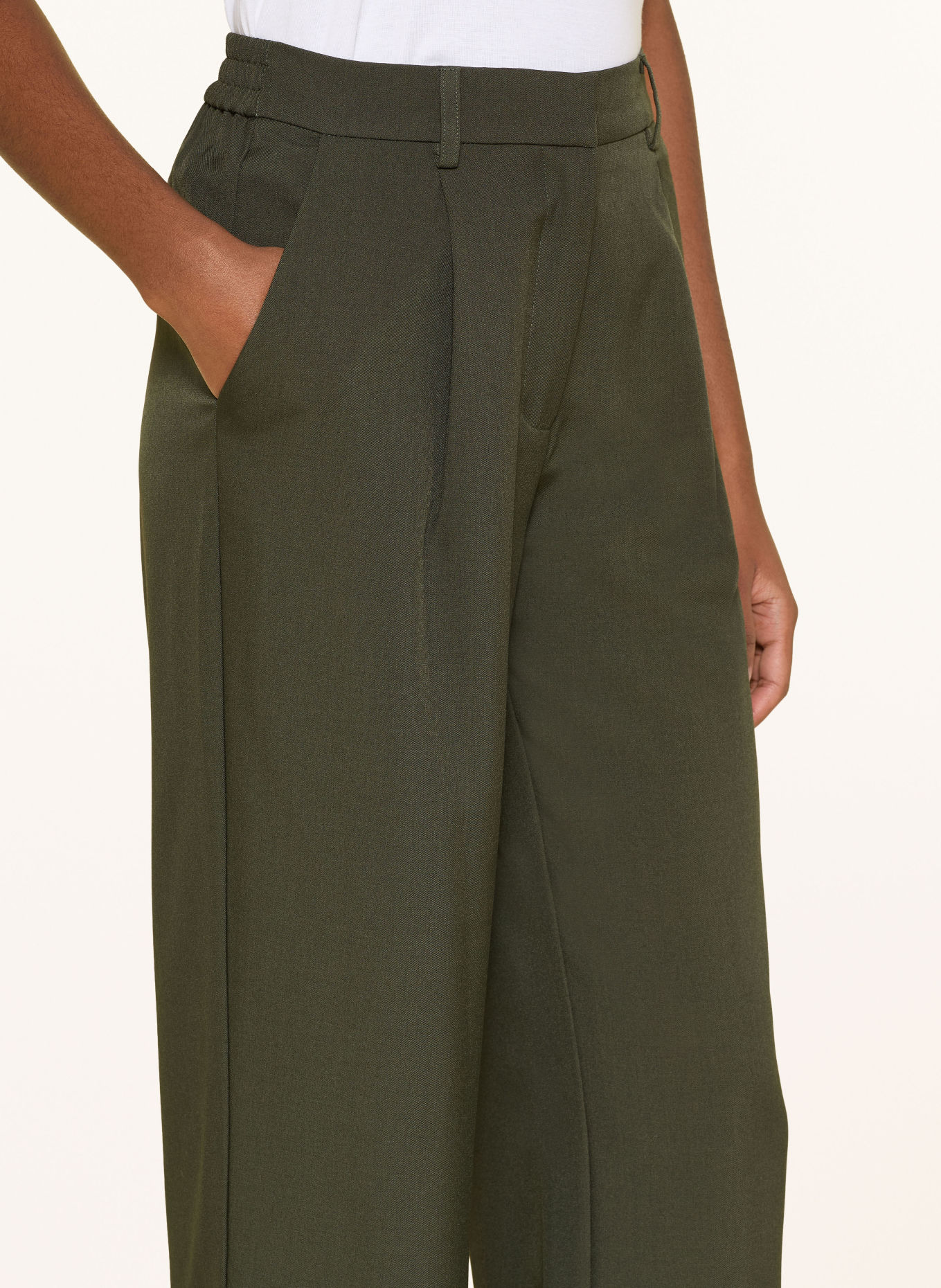 ICHI Marlene pants IHFAVA: DARK GREEN