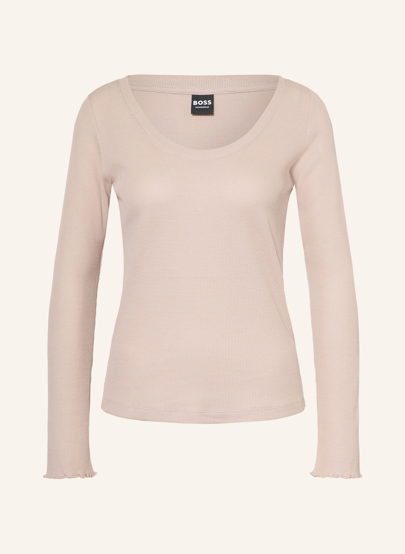 BOSS Schlafshirt COSY WAFFLE: BEIGE