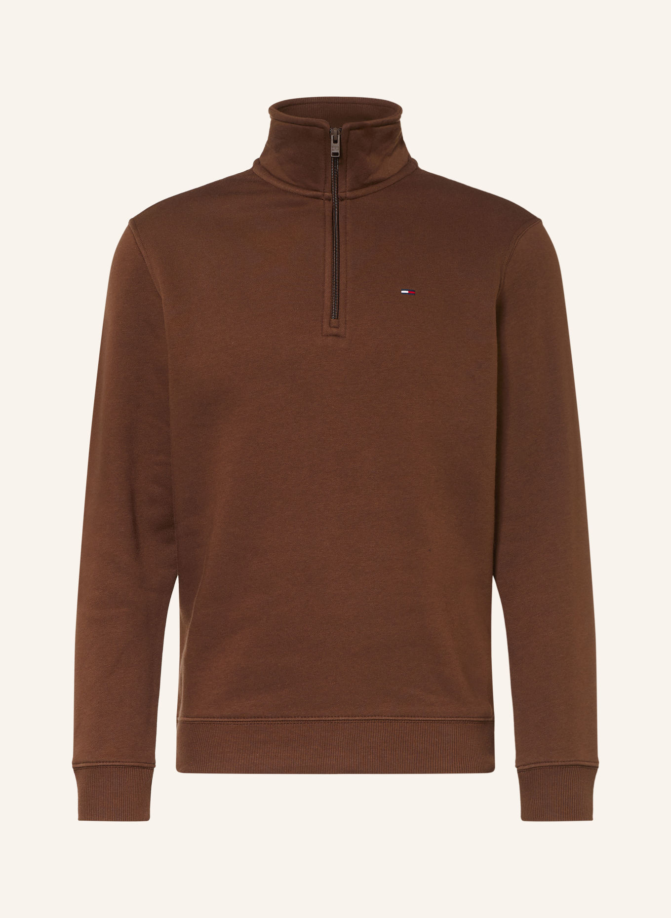 TOMMY JEANS sweat troyer: DARK BROWN