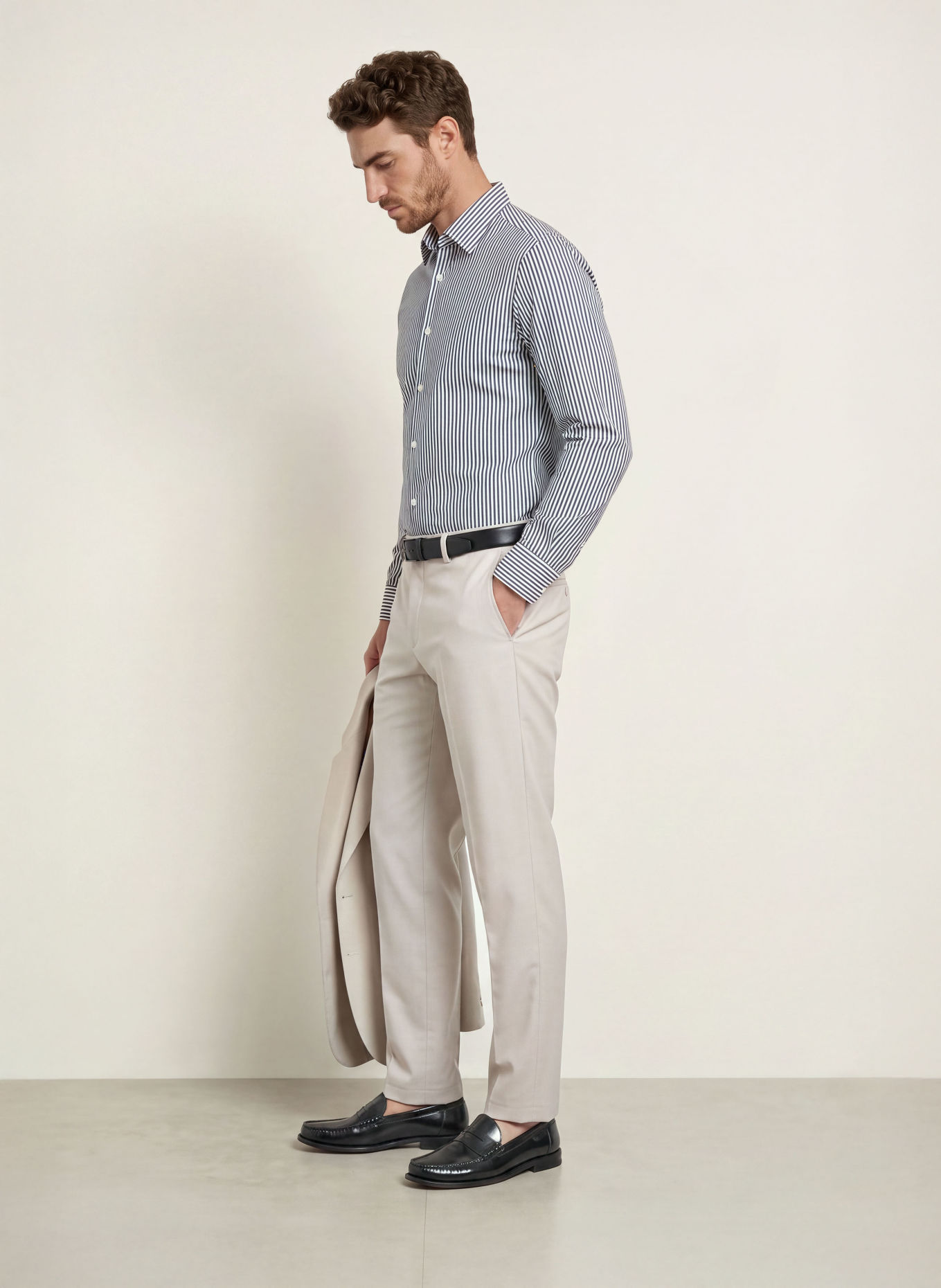 BOSS JOE Regular Fit Shirt: DARK GREEN / WHITE