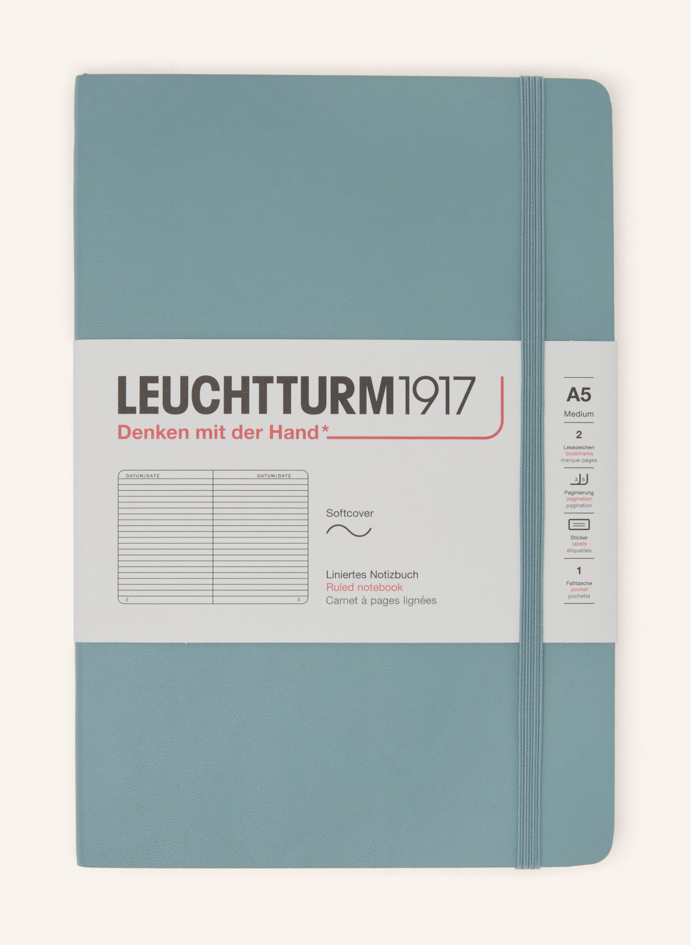LEUCHTTURM1917 Notizbuch MEDIUM SOFTCOVER: BLAUGRAU