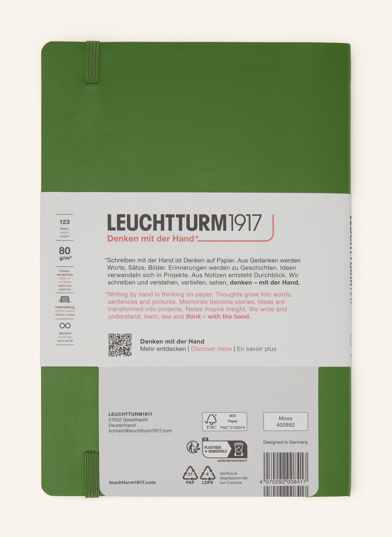 LEUCHTTURM1917 Notizbuch MEDIUM SOFTCOVER: GRÜN