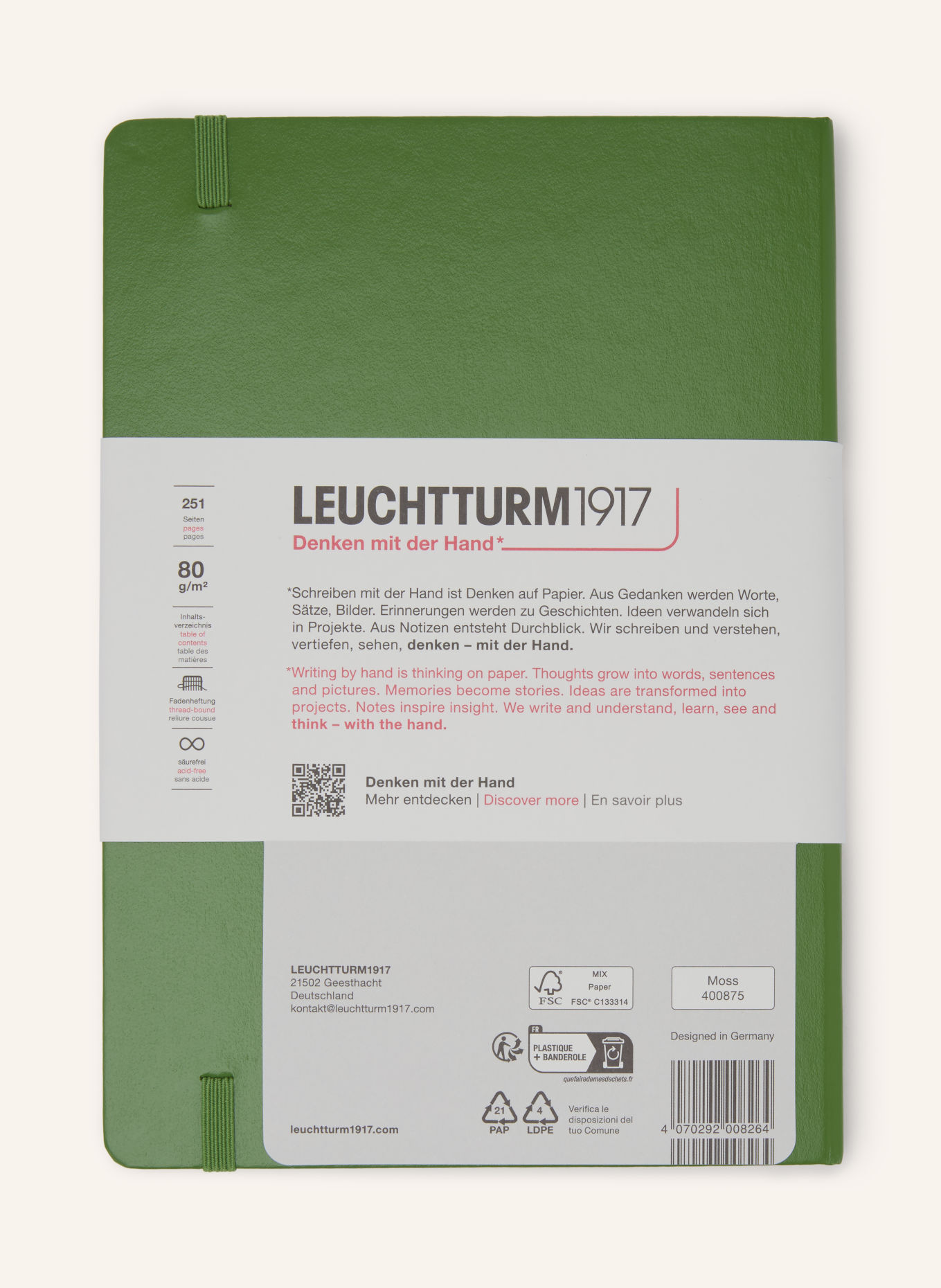 LEUCHTTURM1917 MEDIUM notebook: GREEN