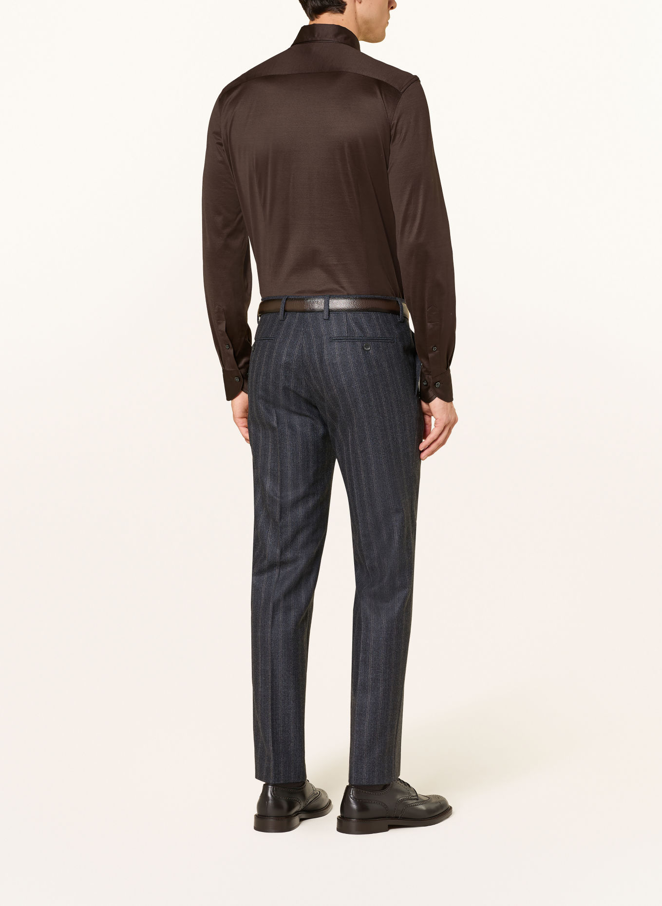 BALDESSARINI Jersey-skjorta HUGH Slim Fit: MÖRKBRUN