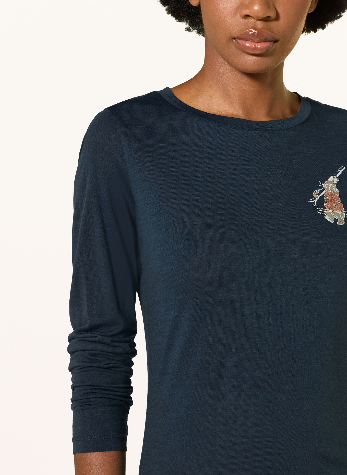 super.natural Functioneel shirt LIL SKI BUNNY met merinowol: DONKERBLAUW