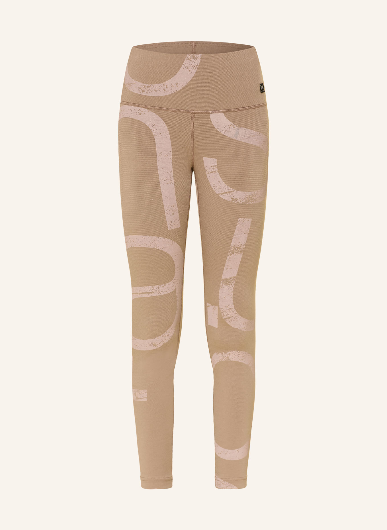 super.natural CAPITAL LOGO leggings with merino wool: BEIGE