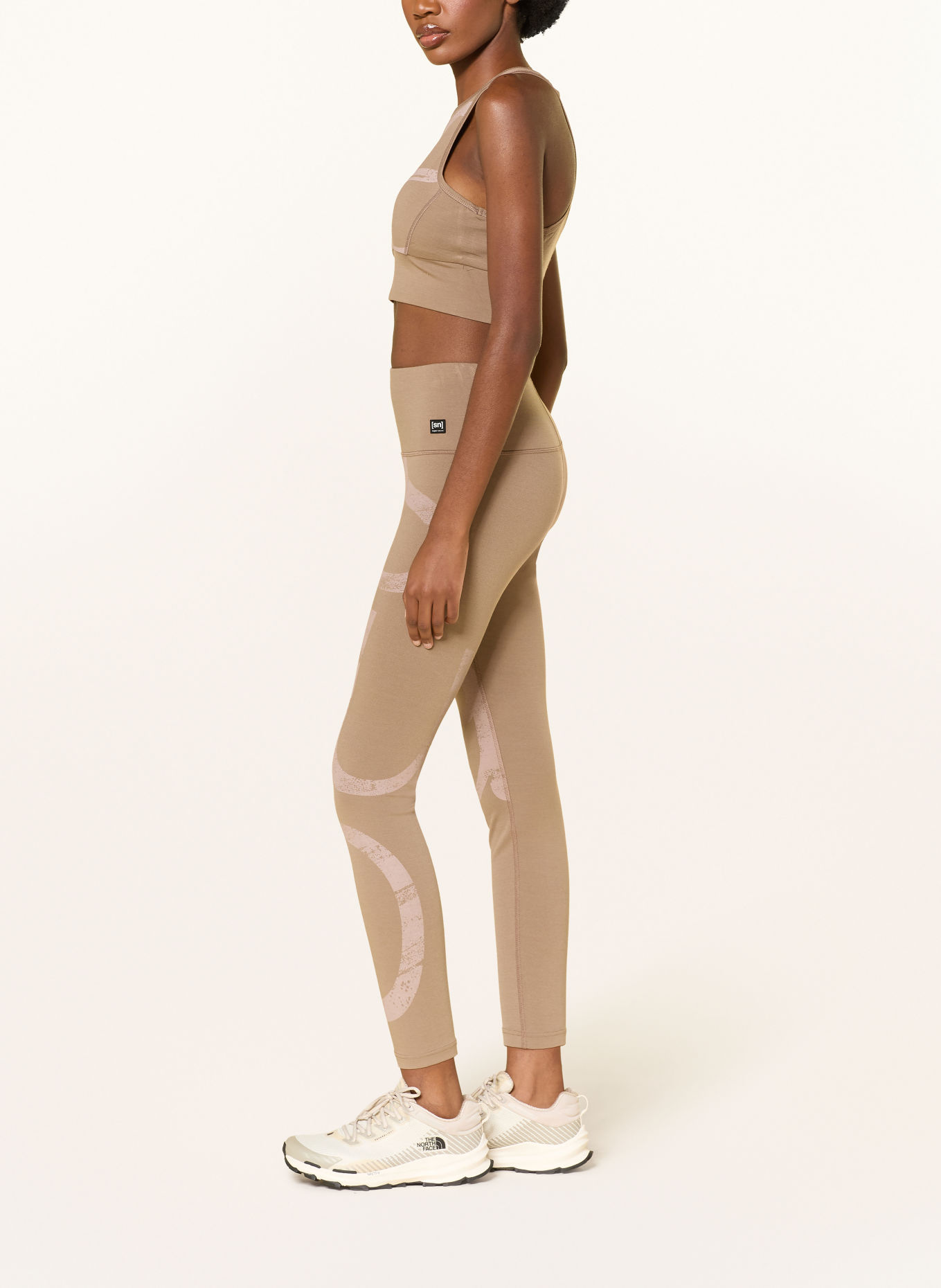 super.natural CAPITAL LOGO leggings with merino wool: BEIGE