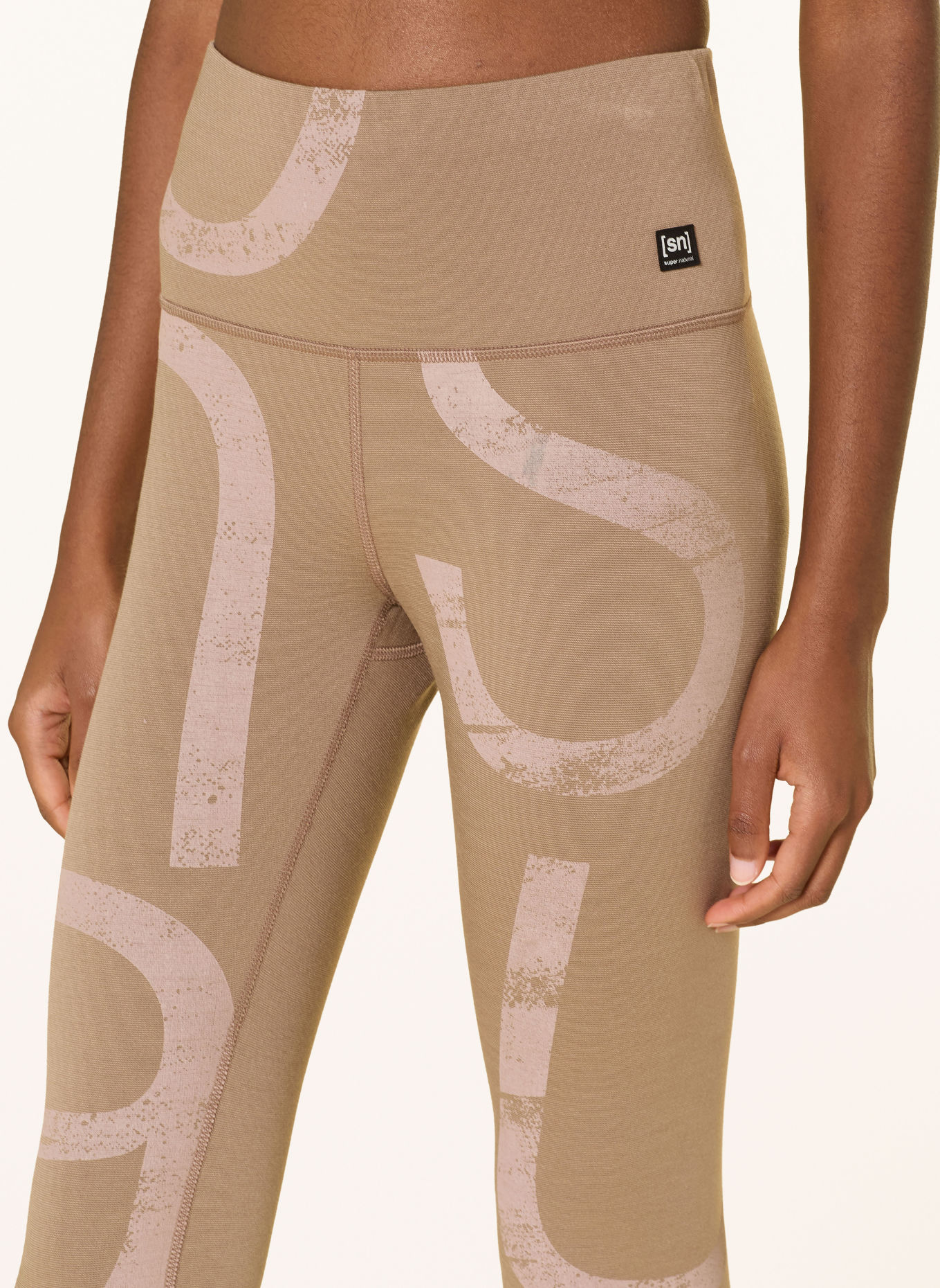 super.natural CAPITAL LOGO leggings with merino wool: BEIGE