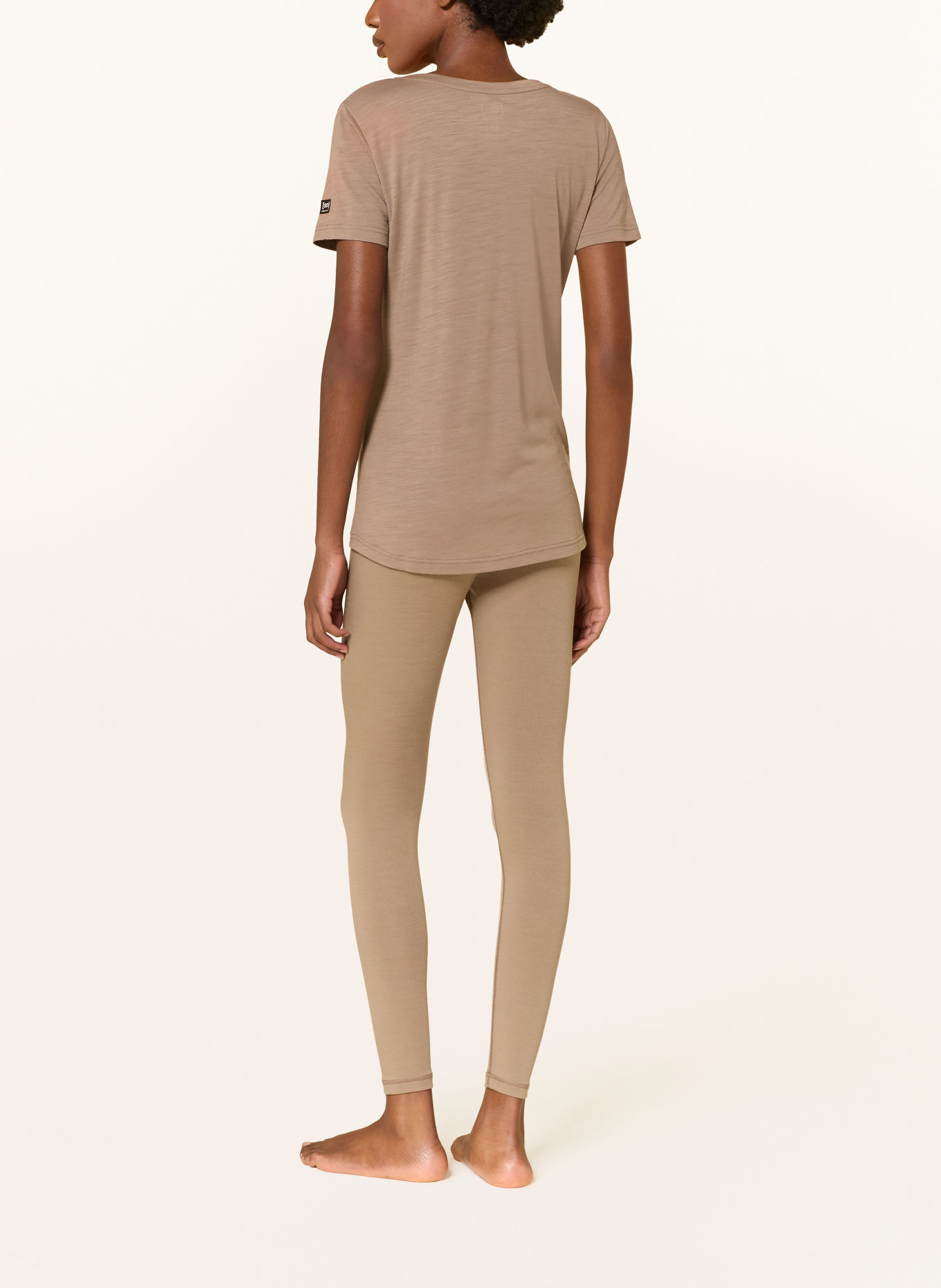 super.natural T-shirt ORNAMENT: LIGHT BROWN / GRAY