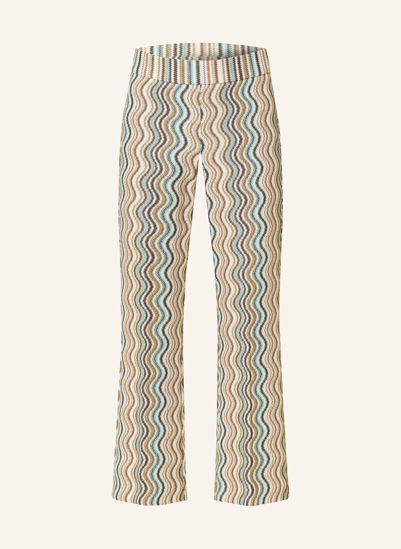 CAMBIO FAITH trousers with glitter yarn: LIGHT BLUE / BROWN / CREAM