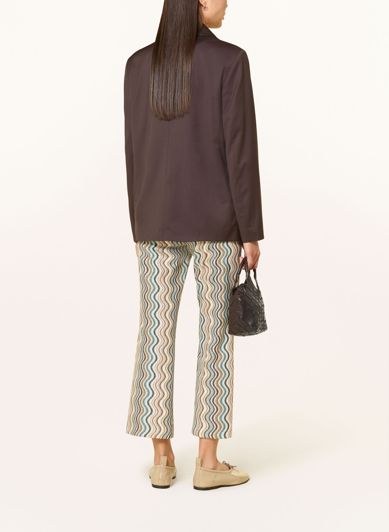 CAMBIO FAITH trousers with glitter yarn: LIGHT BLUE / BROWN / CREAM