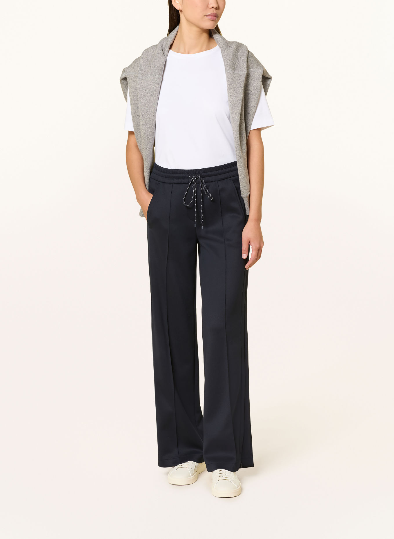 CAMBIO AMELIA jogger style trousers: DARK BLUE / DARK RED