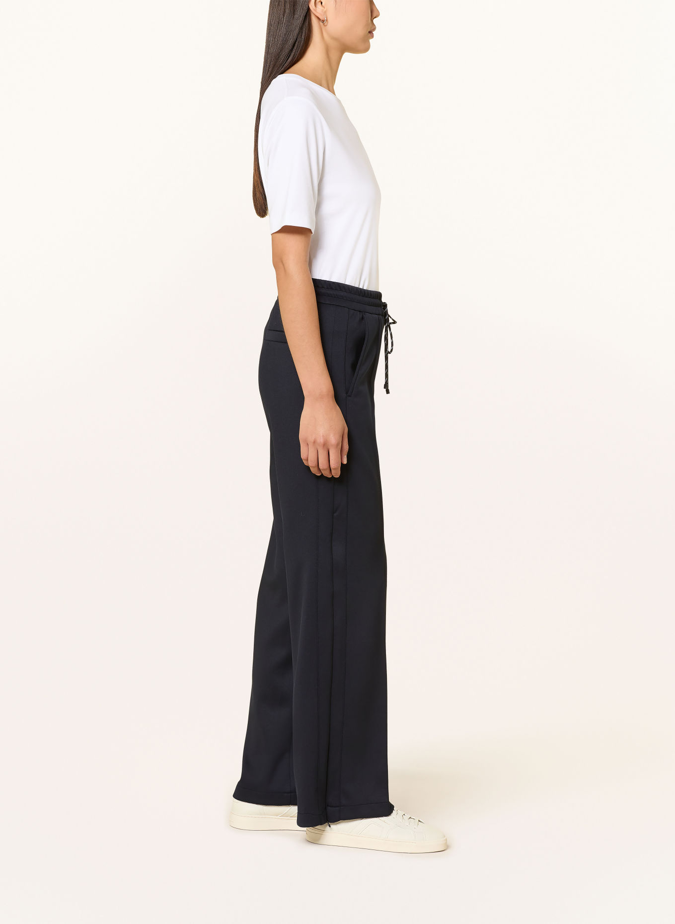 CAMBIO AMELIA jogger style trousers: DARK BLUE / DARK RED