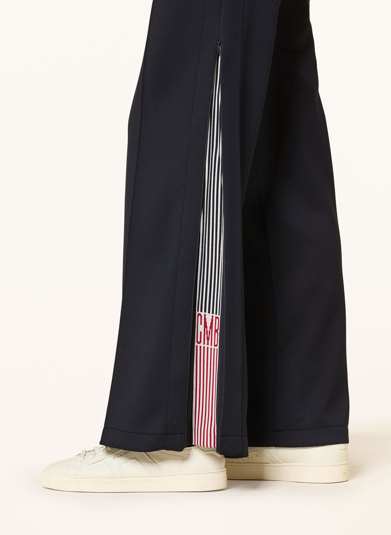 CAMBIO AMELIA jogger style trousers: DARK BLUE / DARK RED