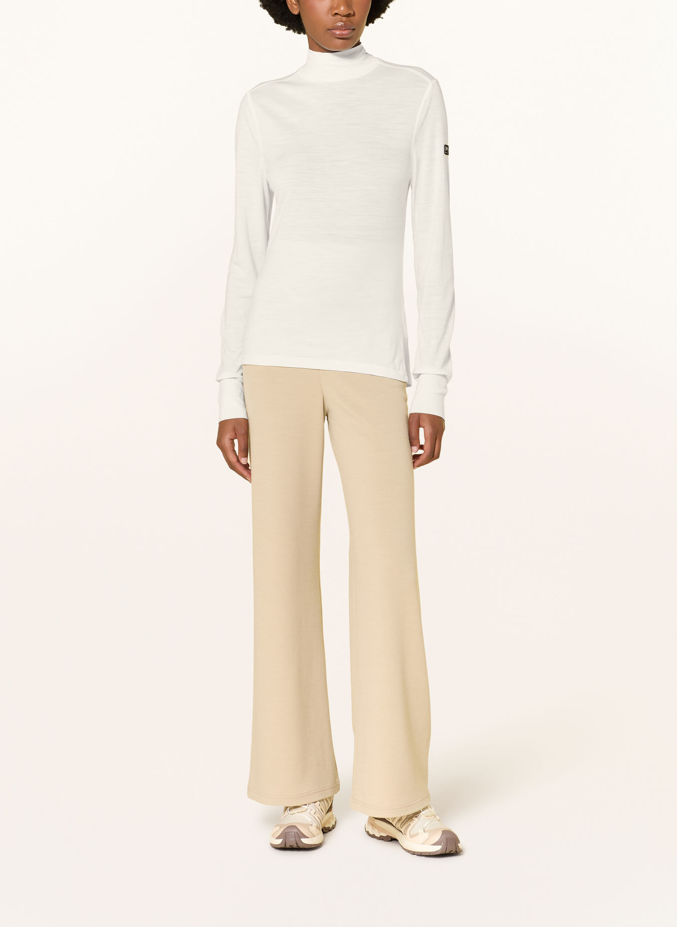 super.natural TUNDRA 175 TURTLENECK long sleeve shirt with merino wool: CREAM