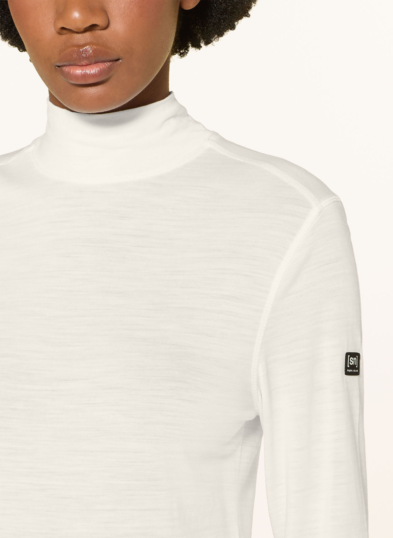 super.natural TUNDRA 175 TURTLENECK long sleeve shirt with merino wool: CREAM