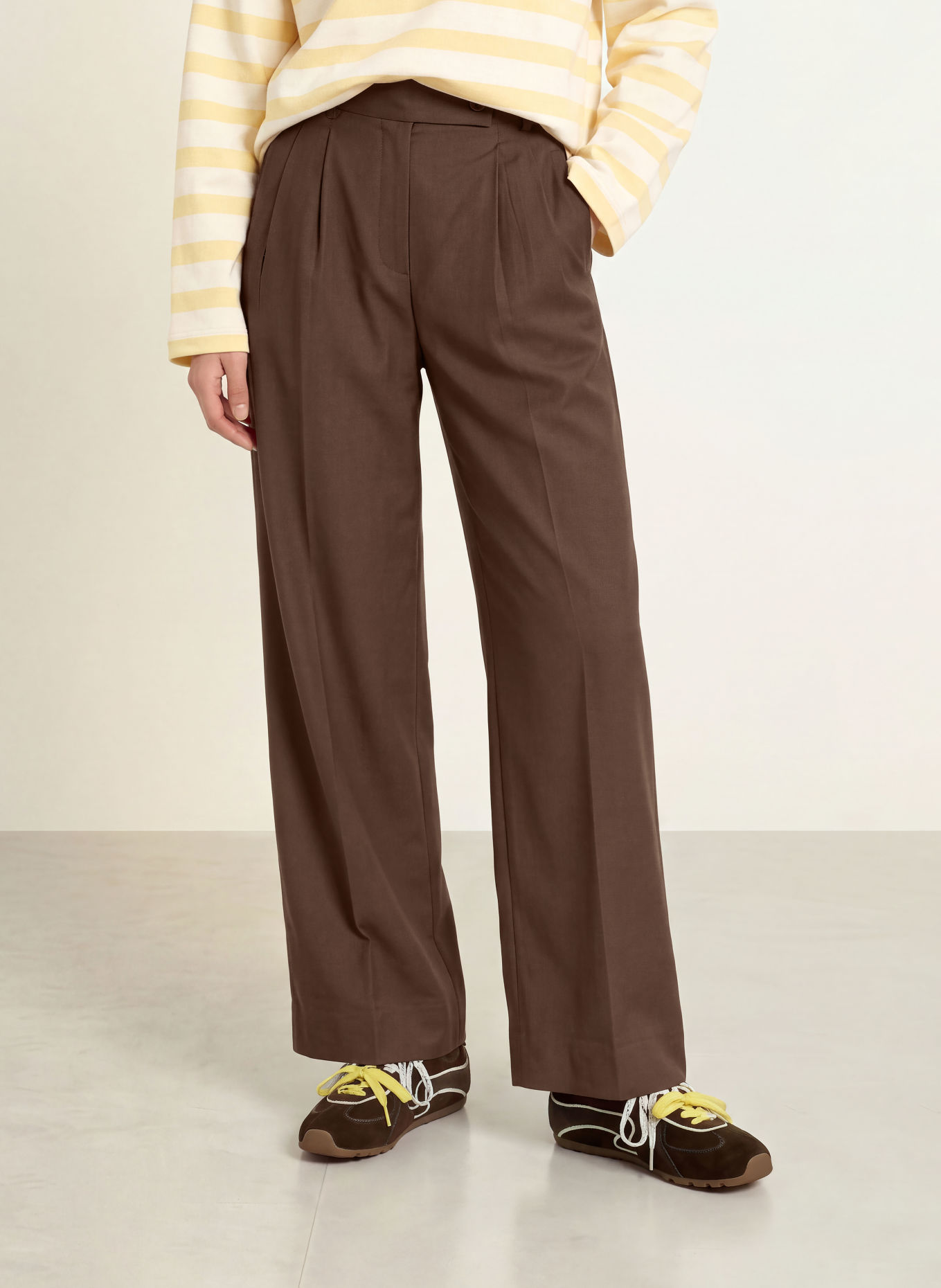 ARMEDANGELS KAAYUA wide-leg pants: DARK BROWN