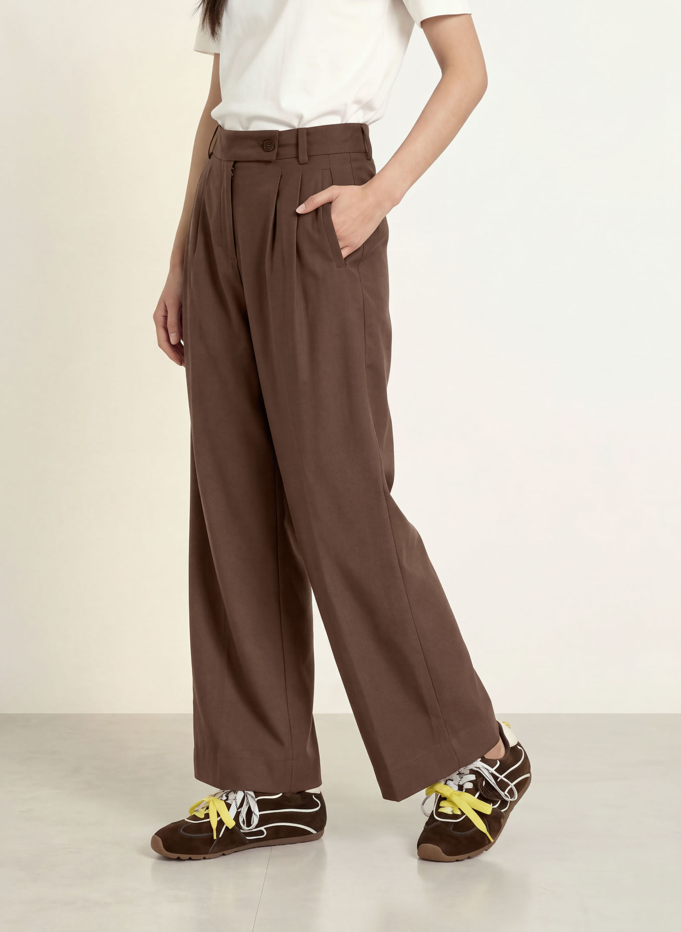 ARMEDANGELS KAAYUA wide-leg pants: DARK BROWN